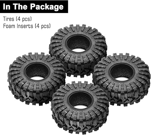 Miniatura 6 de INJORA 1.9 Neumáticos todo terreno King Trekker para FCX10 TRX4 SCX10 Pro Gen8 VS4-10 110 RC Crawler Car, 4.646 x 1.654 in (T1914)