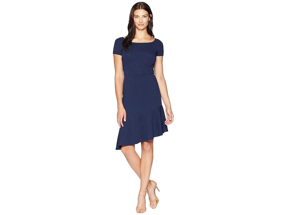 

London Times Spaced Floral Jacquard Dress (Navy) Women's Dress