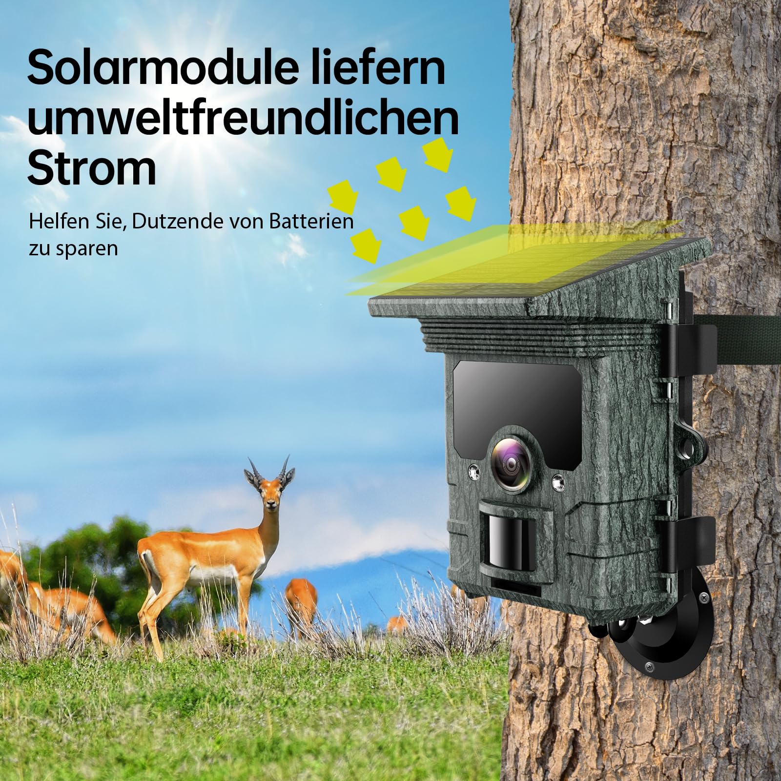 Fototrappola Cellulare CEYOMUR 4G LTE - 2K HD, Visione Notturna, Rilevamento Movimento, Impermeabile IP66, Con SIM Preinstallata