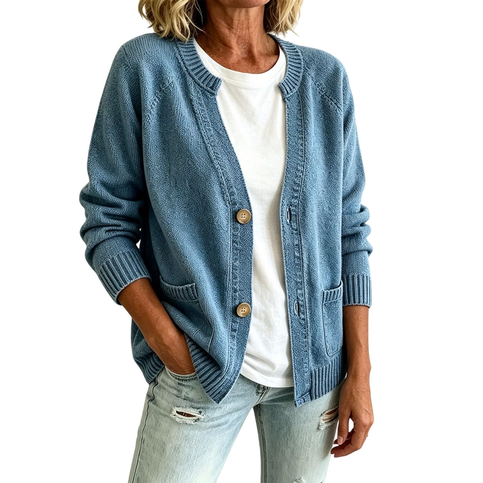 Generisch Cardigan léger pour femme, élégant, léger, décontracté