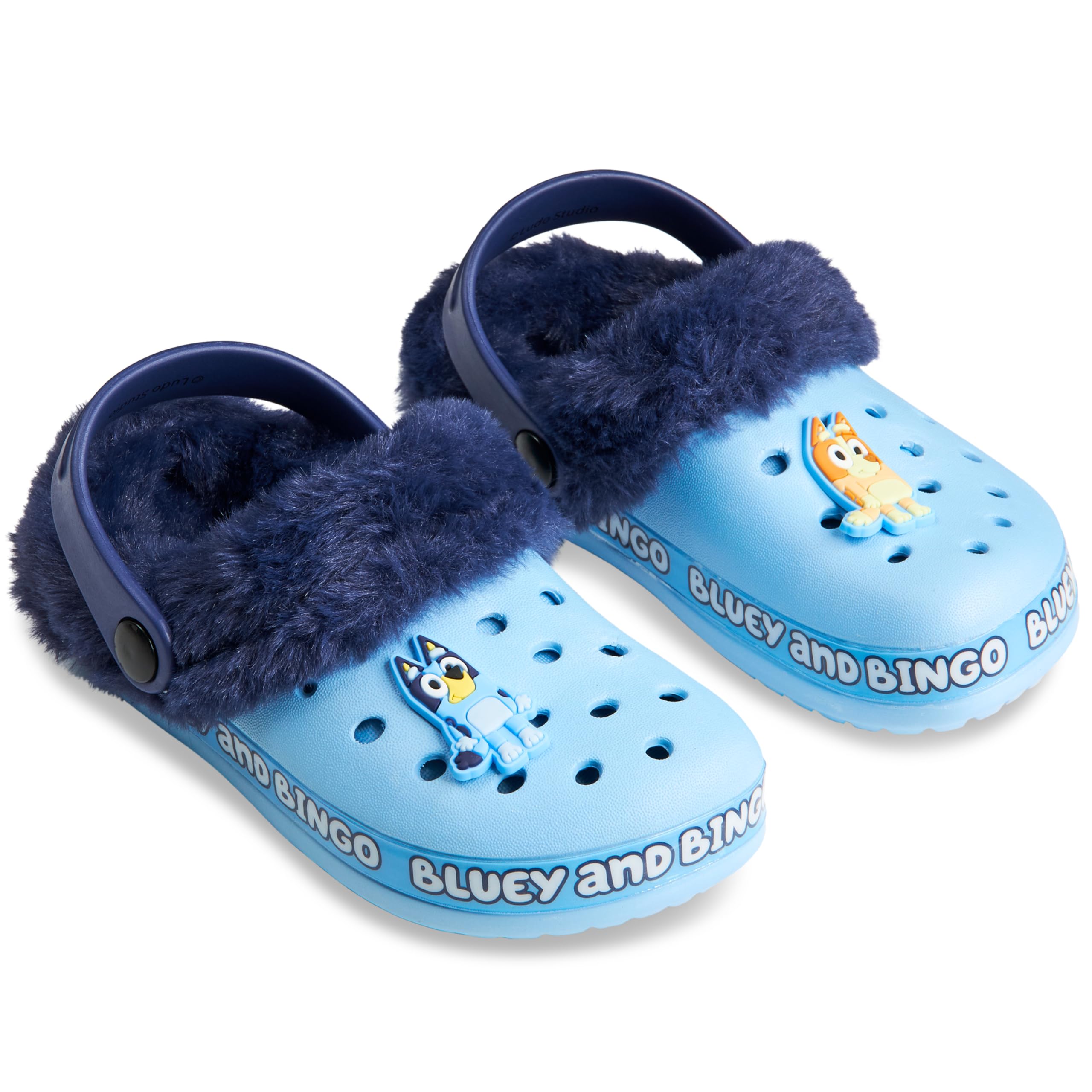 BlueY Zoccoli Bambina, Fodera in Pile Invernale e Accenti Decorativi, Slip On Ciabatte Bambino con Cinturino, Regalo Bambini