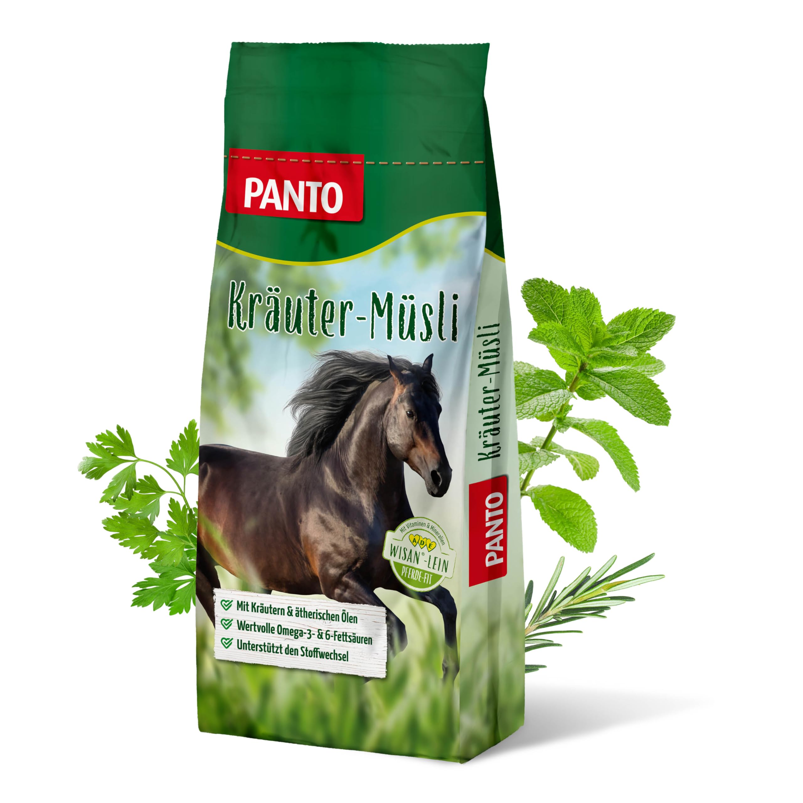 PANTO Kräutermüsli mit Wisan-Lein 20 kg – Pferdemüsli mit Omega-3 & 6
