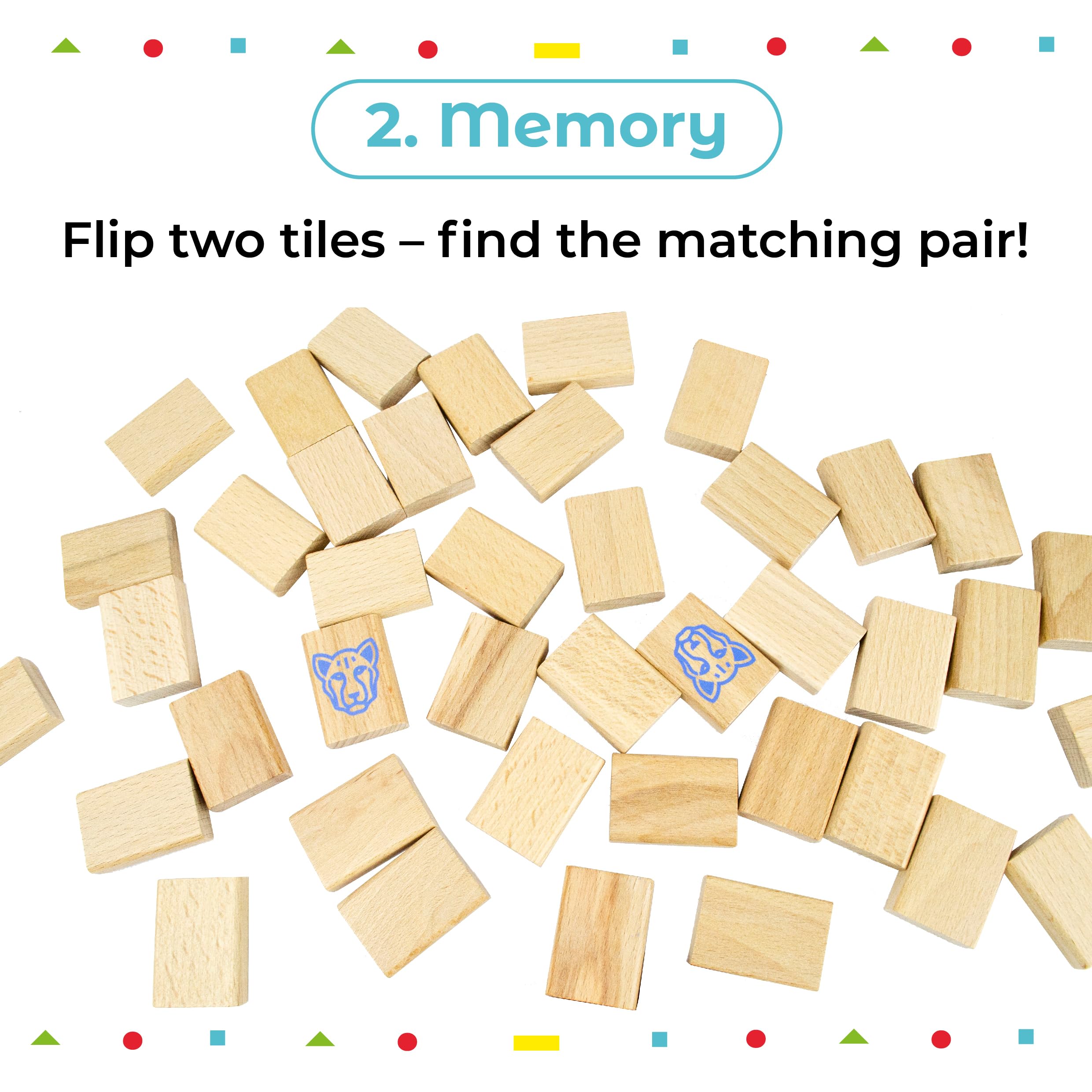 Mahjong de Madera Infantil – Juego Educativo de Criaturas Marinas y Animales Salvajes para Memoria, Lógica y Motricidad Fina