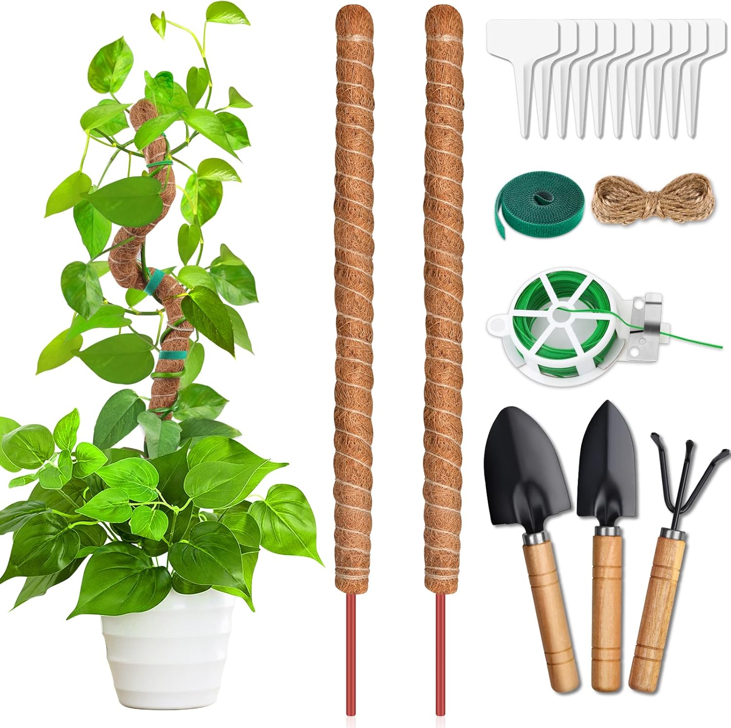 Thrilez Moss Pole For Monstera 2 Pcs 25 Inches Bendable Moss Pole For