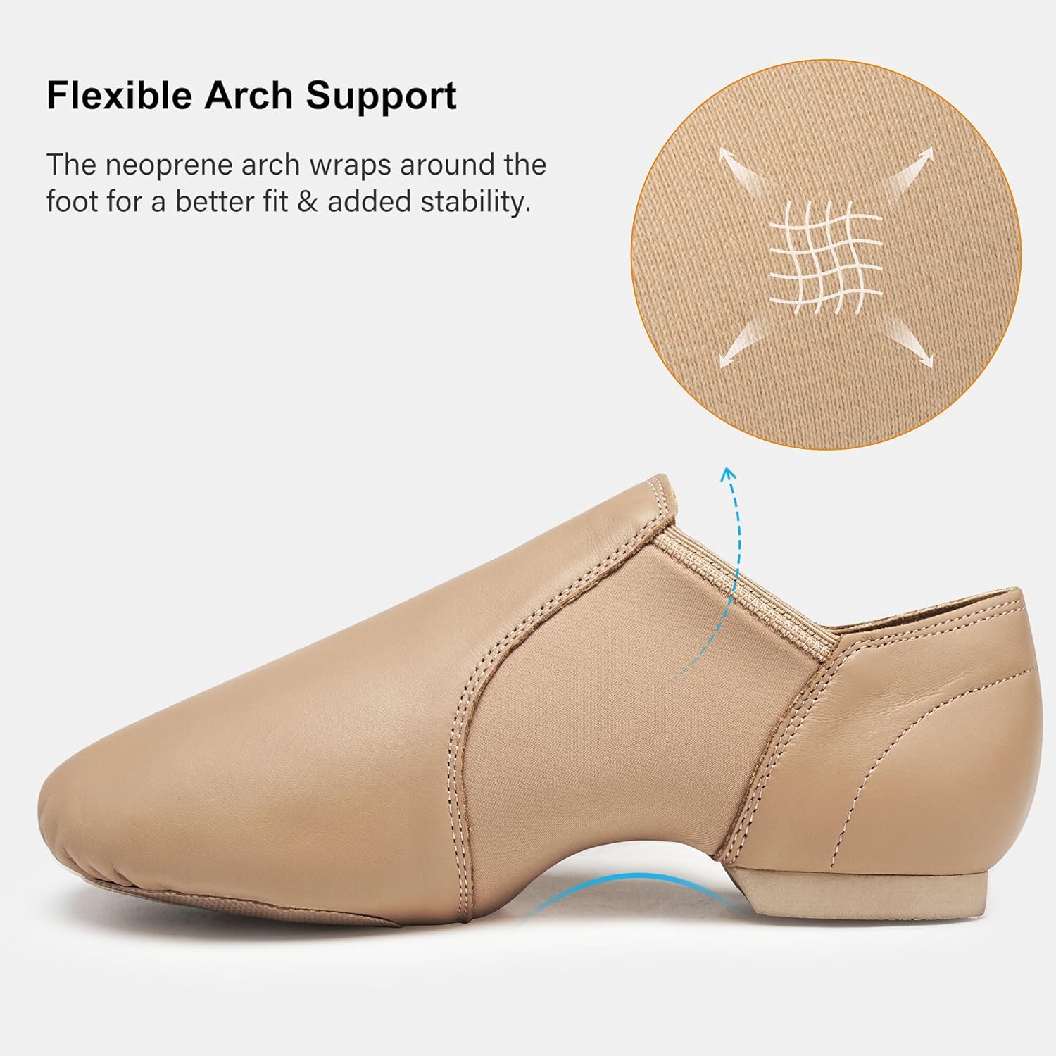 Stelle Jazz Shoes for Women Men Leather Upper Slip-on Dance Shoes Unisex - Image 3