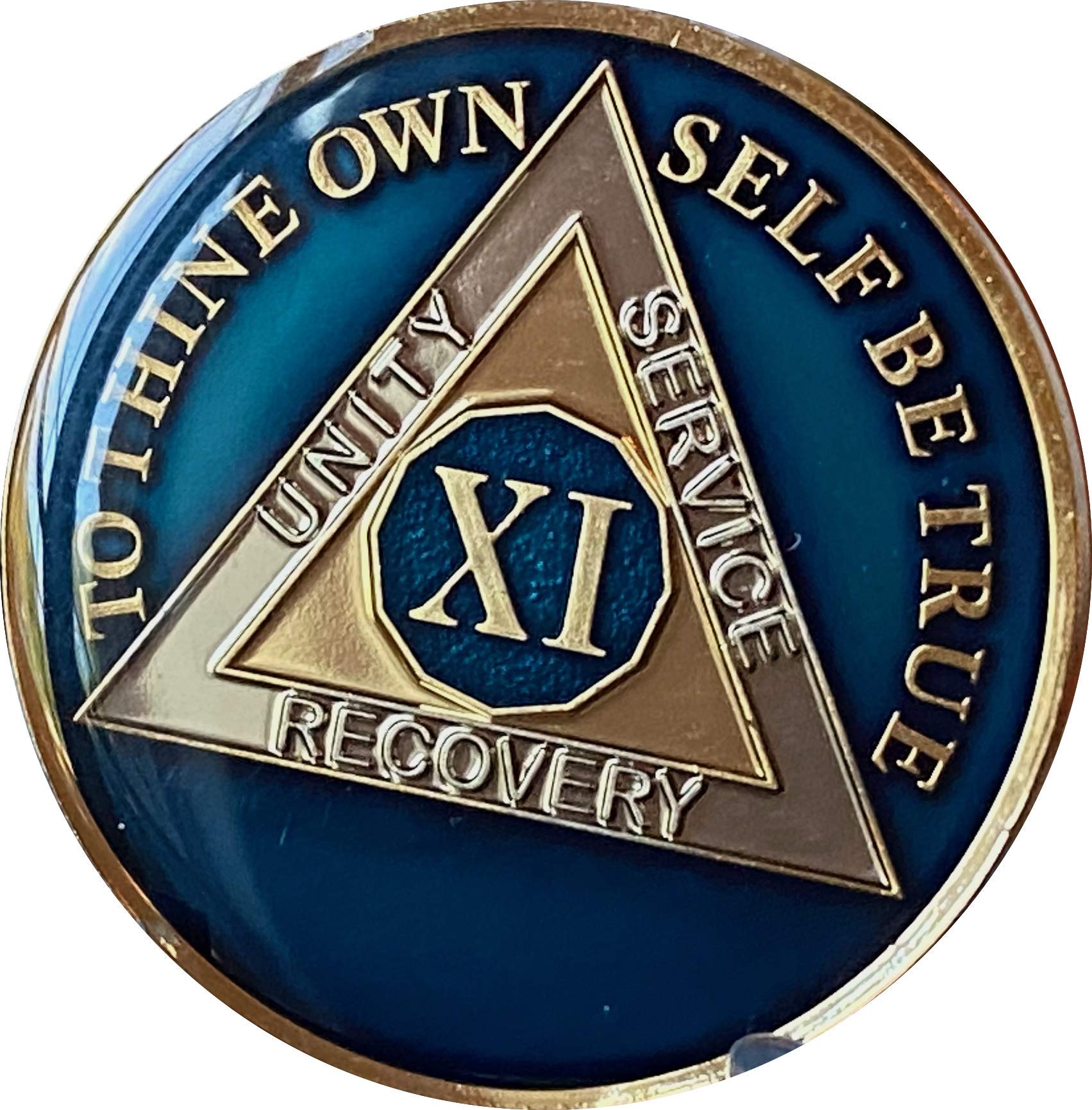 Buy 11 Year AA Medallion Metallic Midnight Blue Sobriety Chip XI Online ...