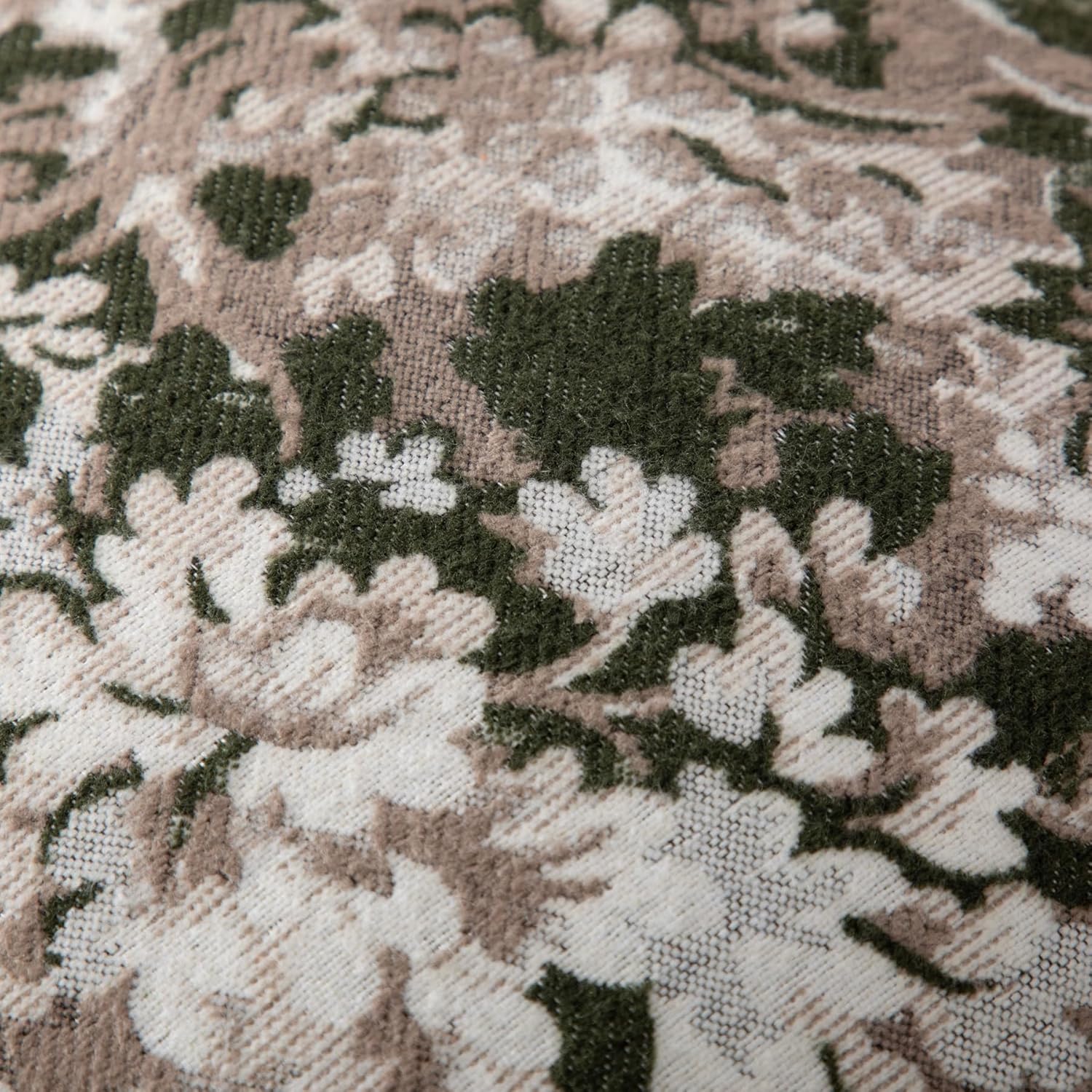 Pack of 2 Vintage Floral Throw Pillow Covers 24x24 Tapestry Chenille Euro Sham Covers Soft Decorative Farmhouse Square Accent Pillow Cases for Couch Bedroom Living Room Home Decor, Forest Green