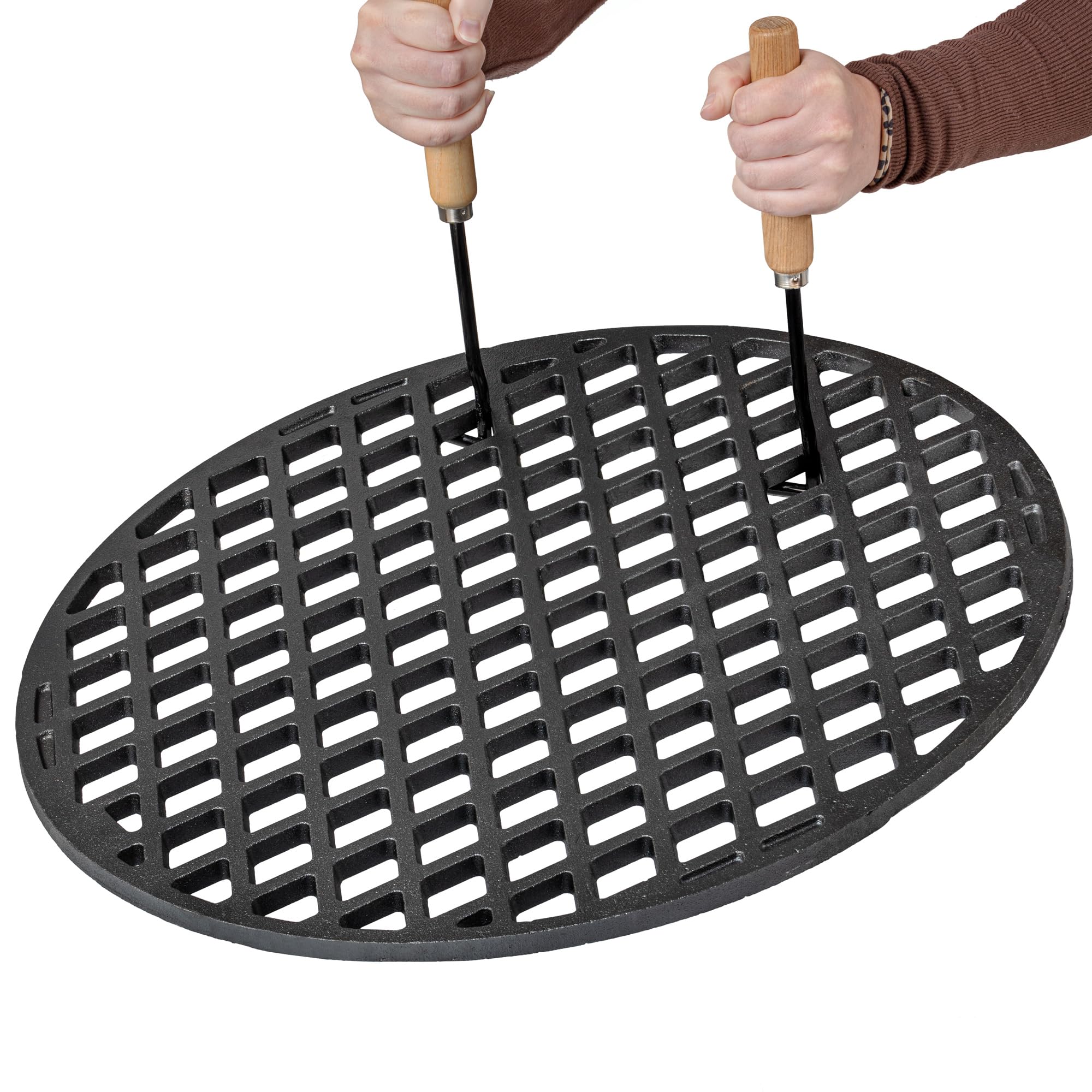 BBQ-Toro Griglia in ghisa per barbecue a sfera Ø 57 cm, diametro 54 cm, già bruciata, preseasoned, accessori per barbecue a carbonella e molto altro ancora, griglia preseasoned, griglia in ghisa,