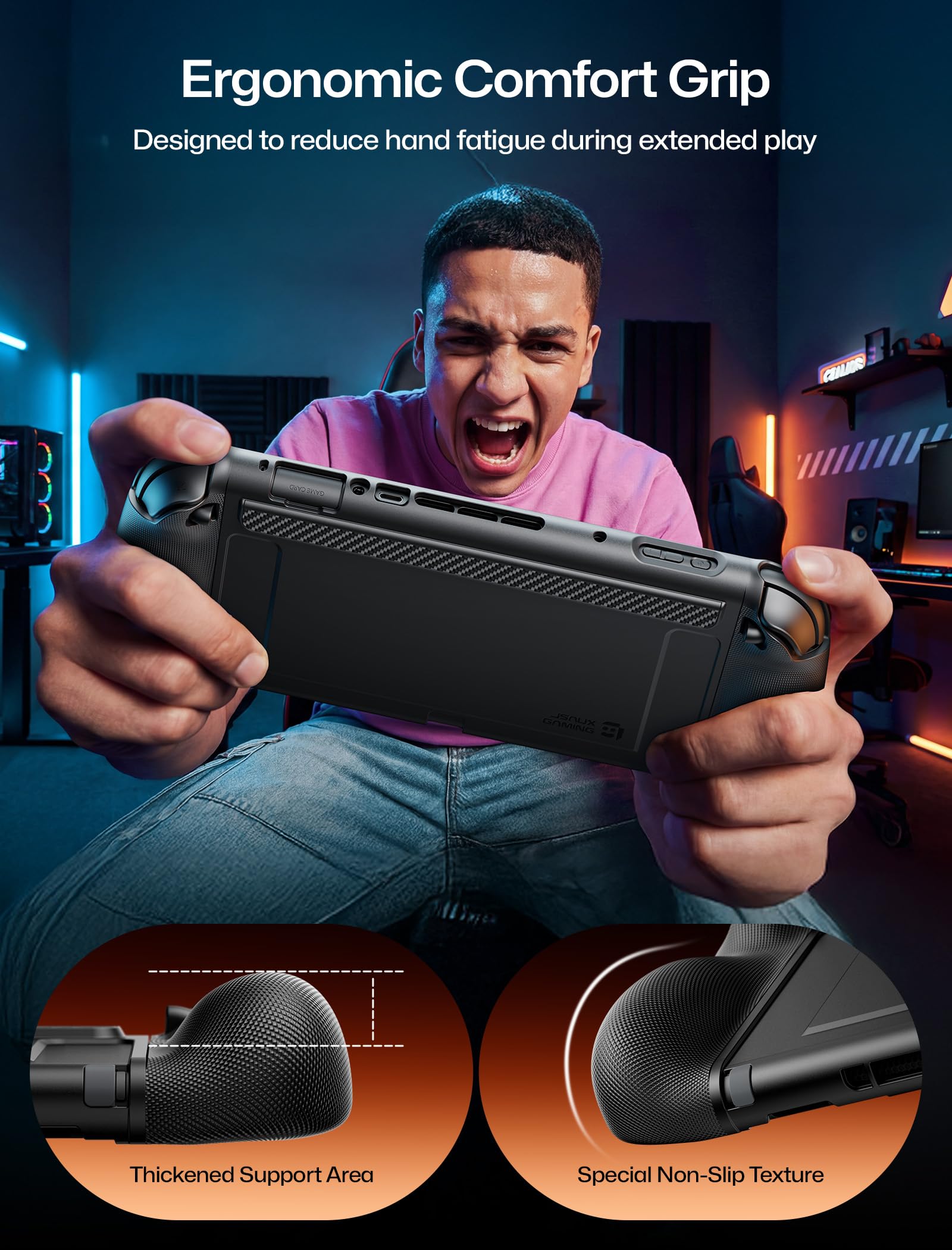 JSAUX Hülle kompatibel mit Nintendo Switch 2, Split Every Day Case, magnetisch abnehmbares Frontcover, Docking-fähig, rutschfester Grip