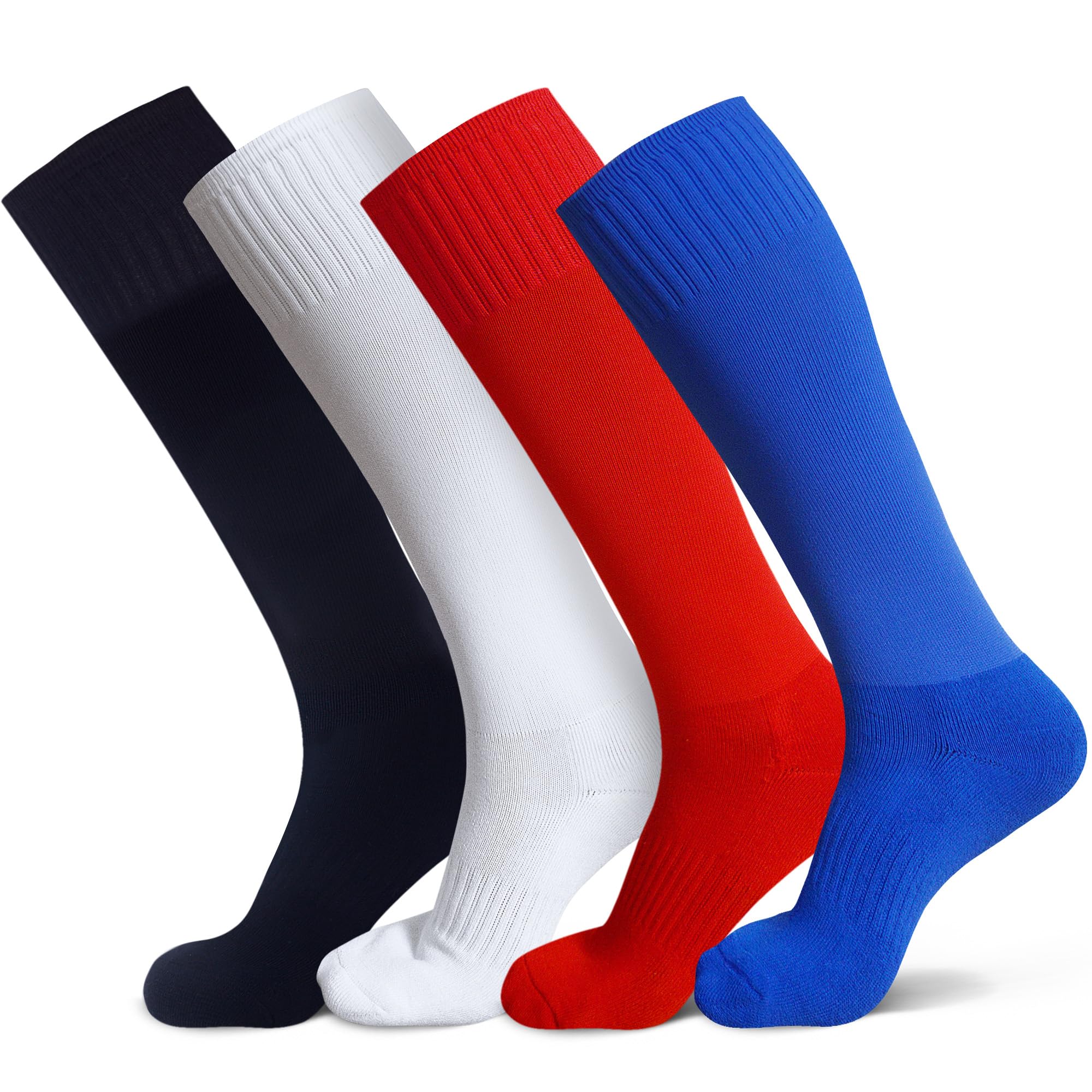 Soccer Sock For Kids(4-16 Years Old), Sport Athletic Team Knee High Socks For Youth Boys & Girls