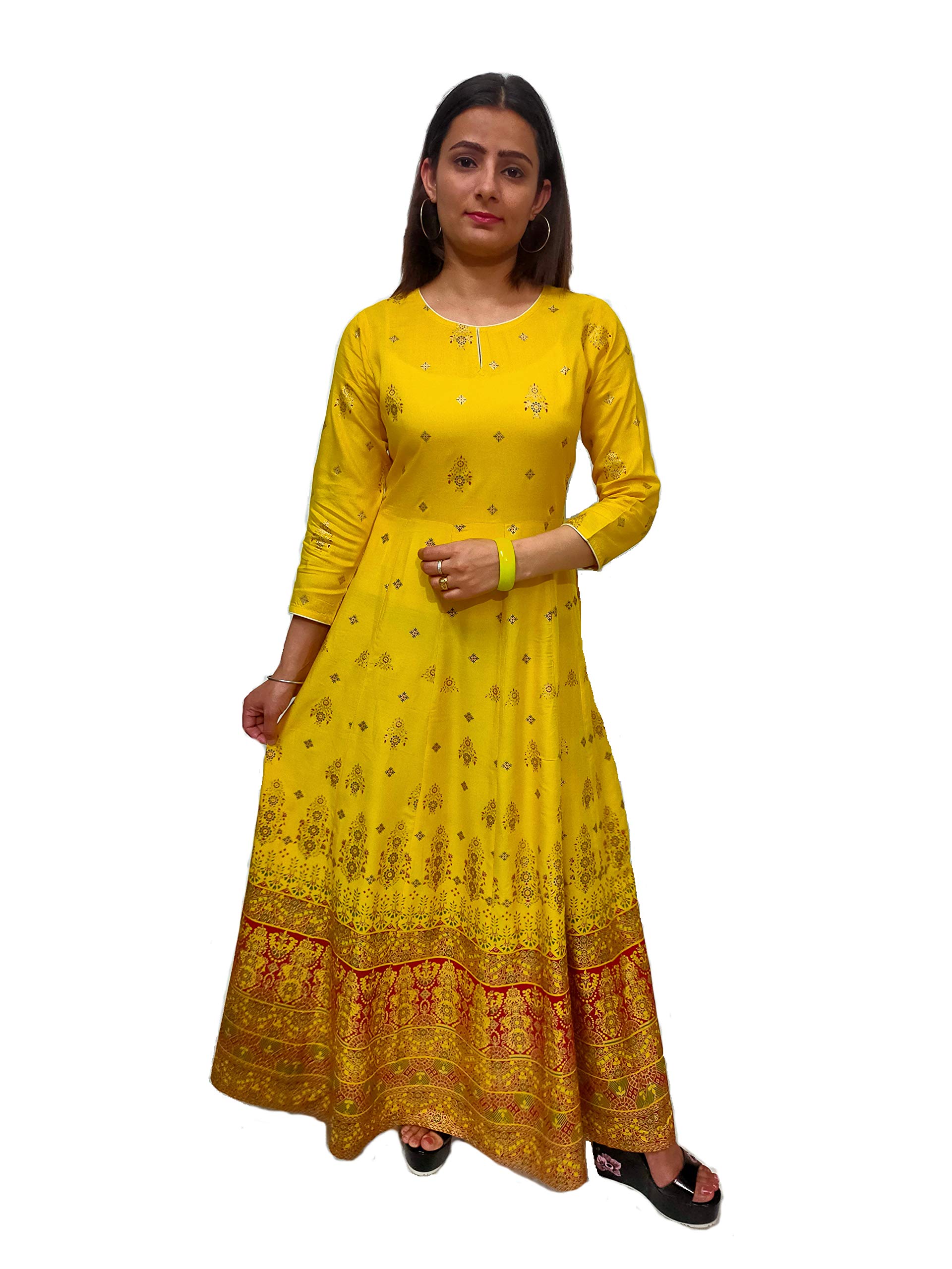 KJ Collections Fashion Hub Printed Long Dress/Kurta/Kurti for Girl's & Women's