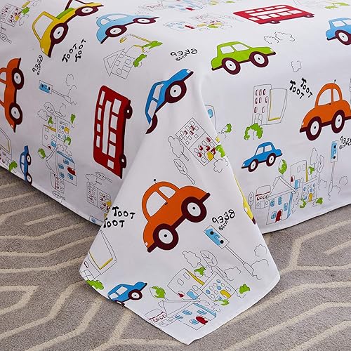 Miniatura 33 de Brandream Sábanas de tamaño individual 100% algodón, juego de sábanas a cuadros blancos y azules con bolsillos profundos de 18 pulgadas Blanco Azul