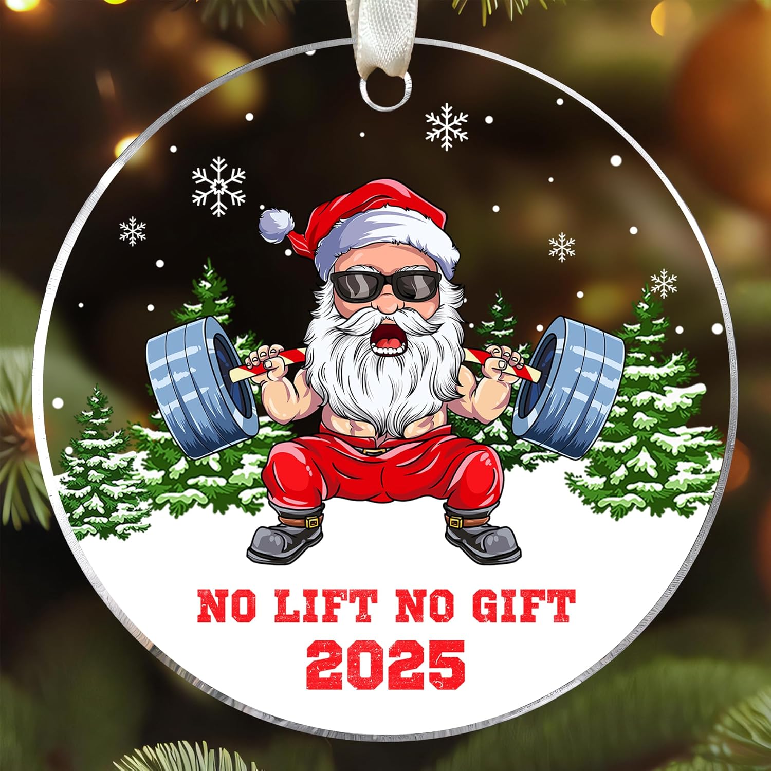 TEEBIM Weight Lifting Ornament - Weightlifting Ornaments for Christmas Tree - Weightlifting Gifts for Men, Male, Weightlifters - Weight Loss Lifter Gifts - Acrylic Christmas Ornament 2025