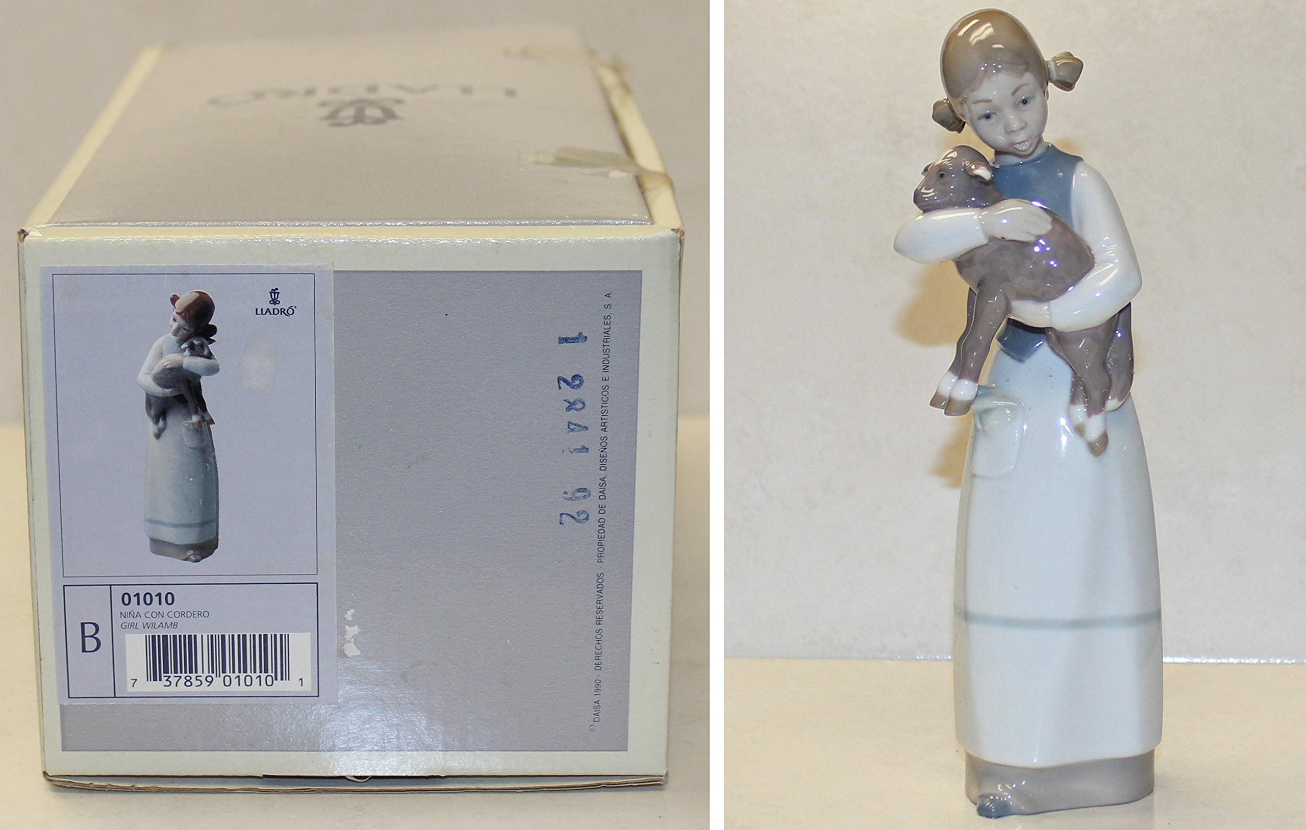Lladro リヤドロ　girl with lamb figurine Girl With Lamb 1969-93 by Lladro | Handcrafted Spanish