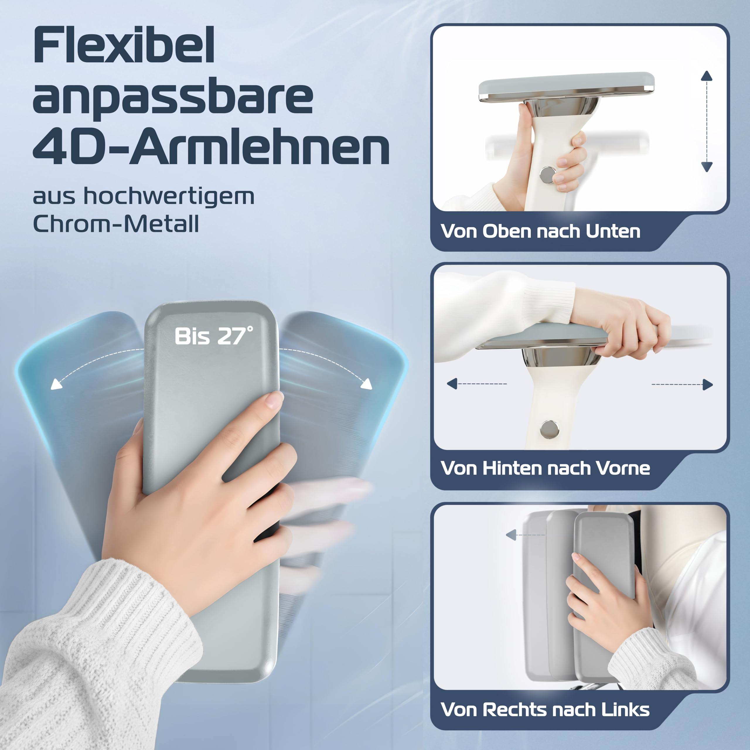 CLOUVOU CleverSeat Bürostuhl Ergonomisch [TESTSIEGER] | Drehstuhl 150kg Schreibtischstuhl | Büro Stuhl & Gaming Stuhl | Home Office Chair Ergonomic | Atmungsaktiver Computerstuhl