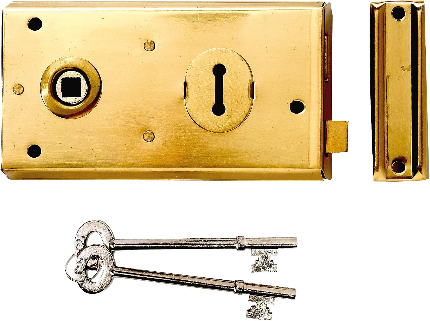 Yale Locks P401GRY Rim Lock 138 x 76mm - Polished Brass Finish (Visi Pack), Color_name, 138 x 76 mm (5 x 3 Inch)