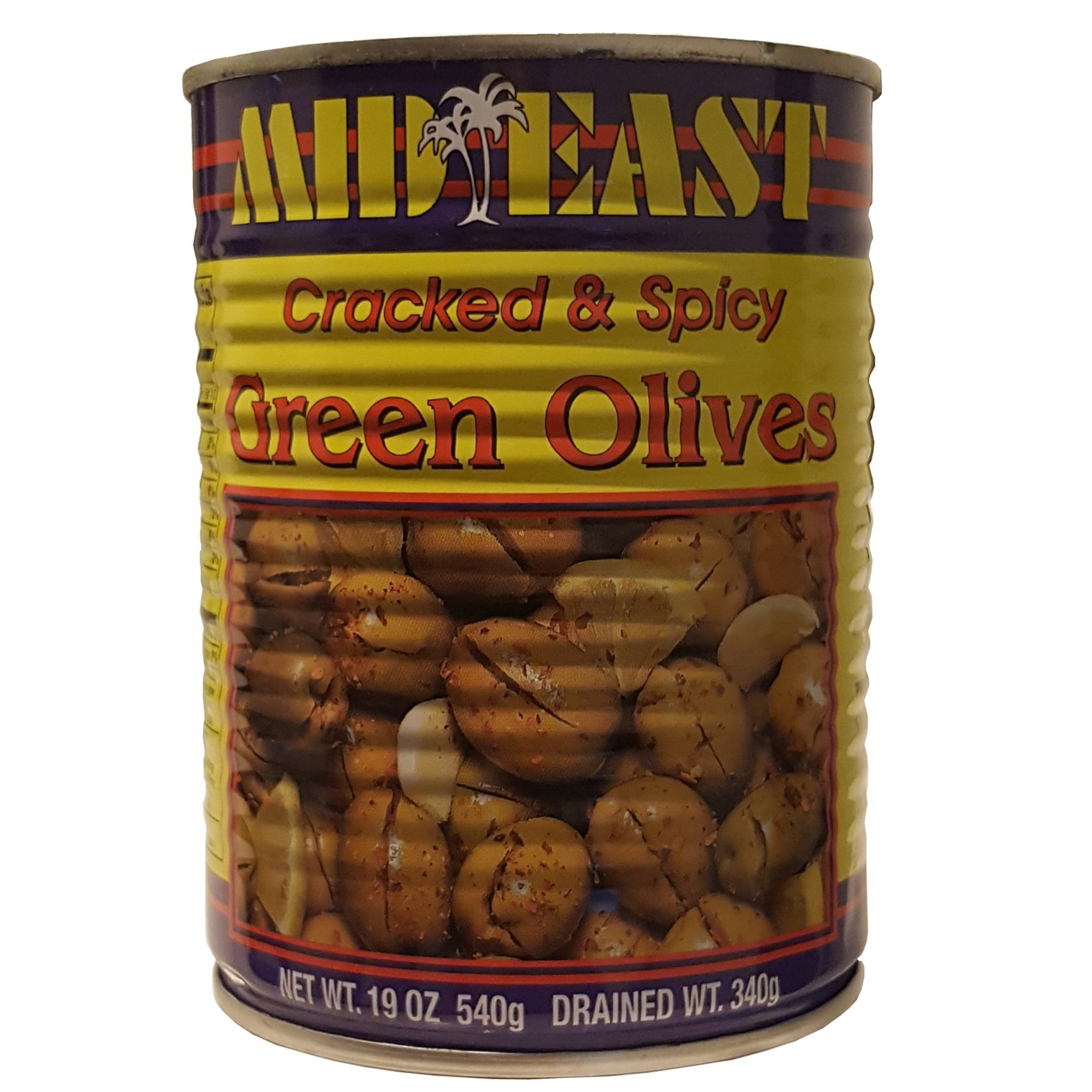 Amazon.com : Mid East Cracked & Spicy Green Olive 19oz (540g) (1