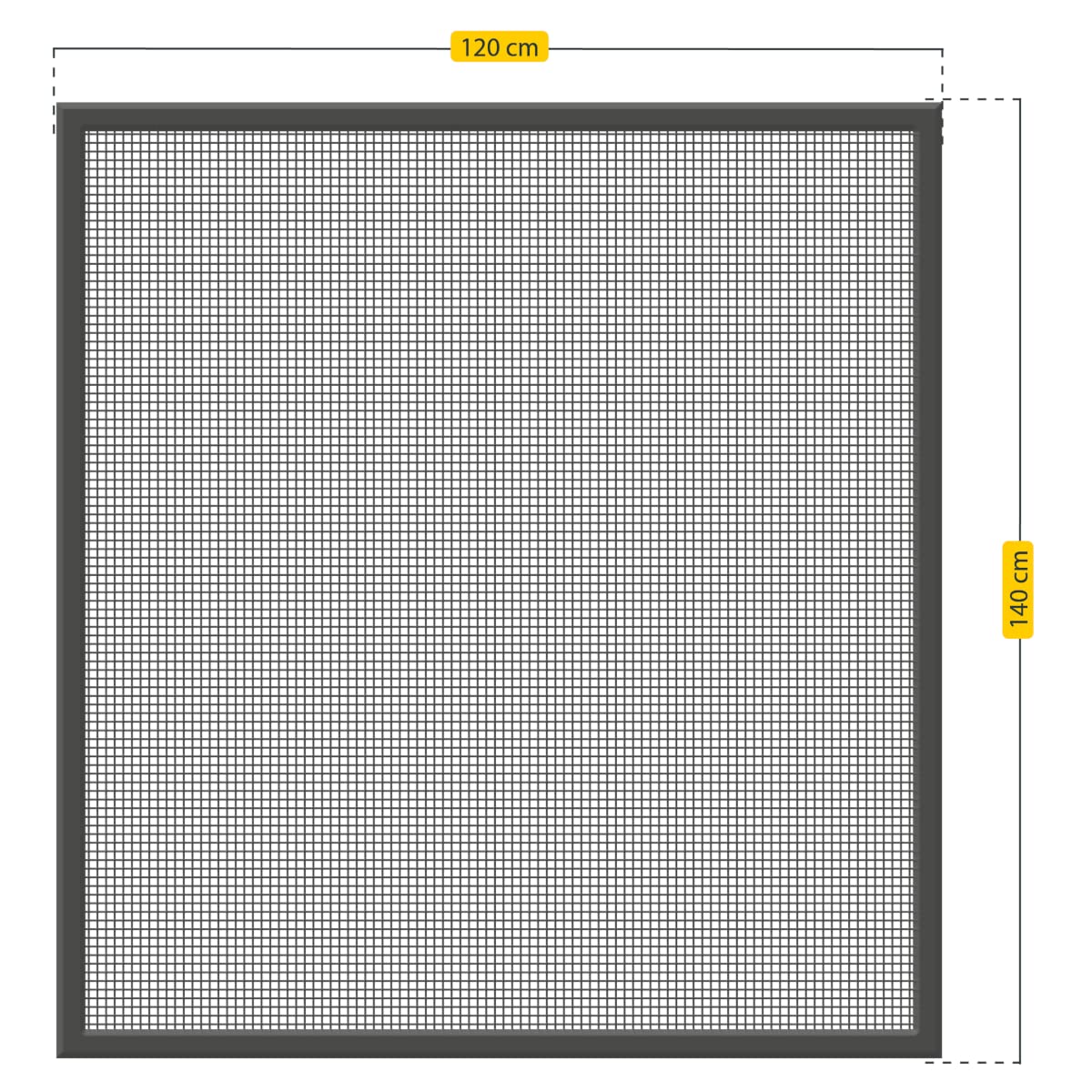 Schellenberg 70989 120 x 140 cm, antracytowa ochrona przed owadami Action, moskitiera okienna z ramą z aluminium