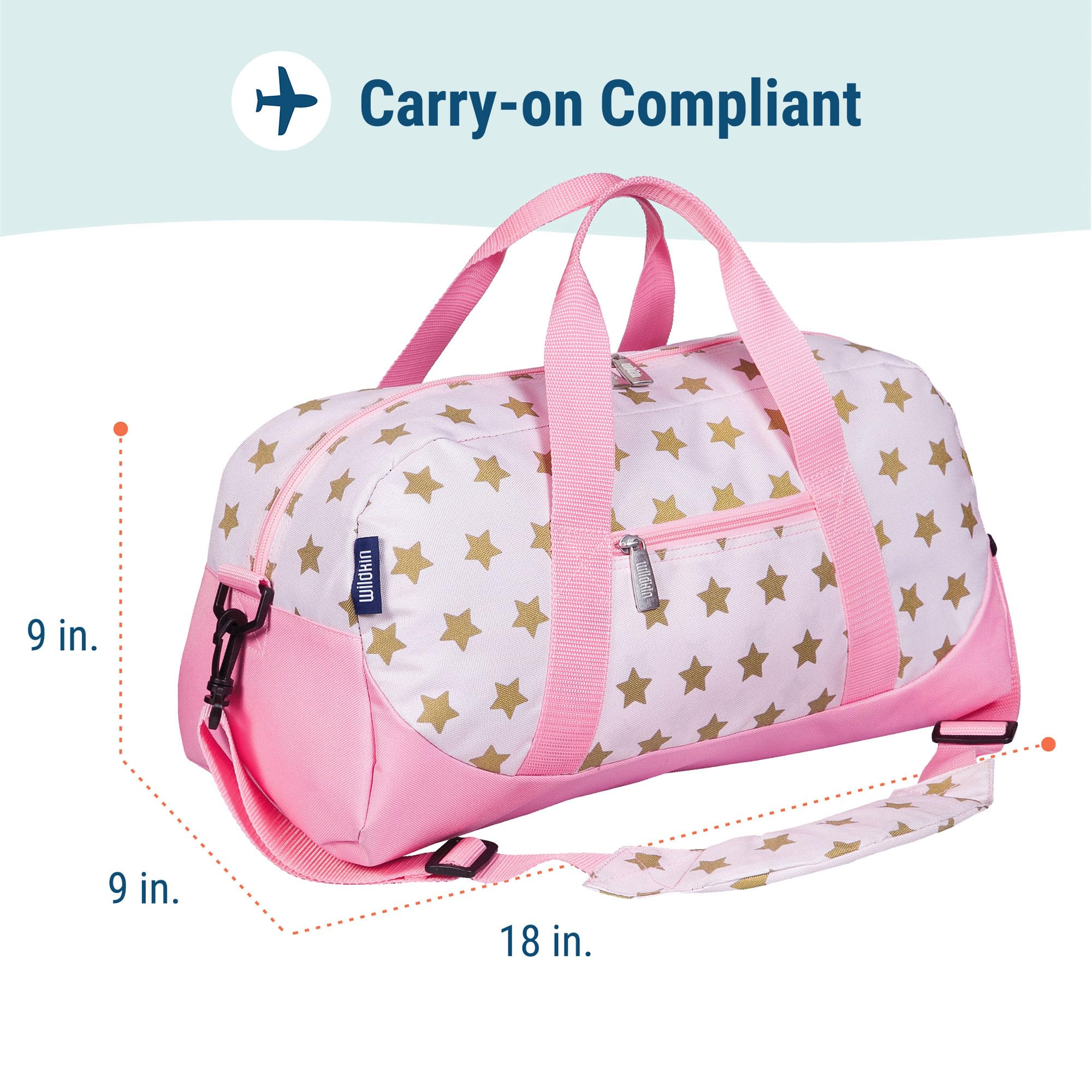 Wildkin Girls' Large Compartment and Small Exterior Zipper Pocket, Pink, One Size, Pink, One Size - Image 4