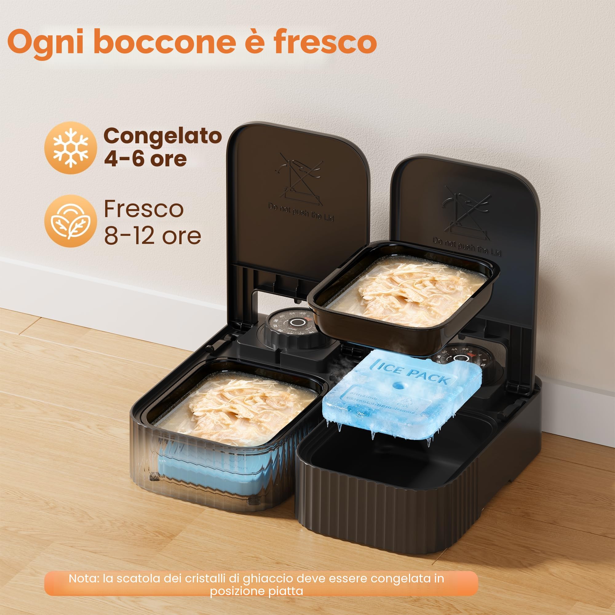Distributore Automatico Cibo Gatti Umido: Dispenser Crocchette Gatto con Timer di 48 Ore - Dosatore Crocchette per Gatti senza Fili con 1 AA Batteria - Pasti Fino a 350g Ciascuno - Nero