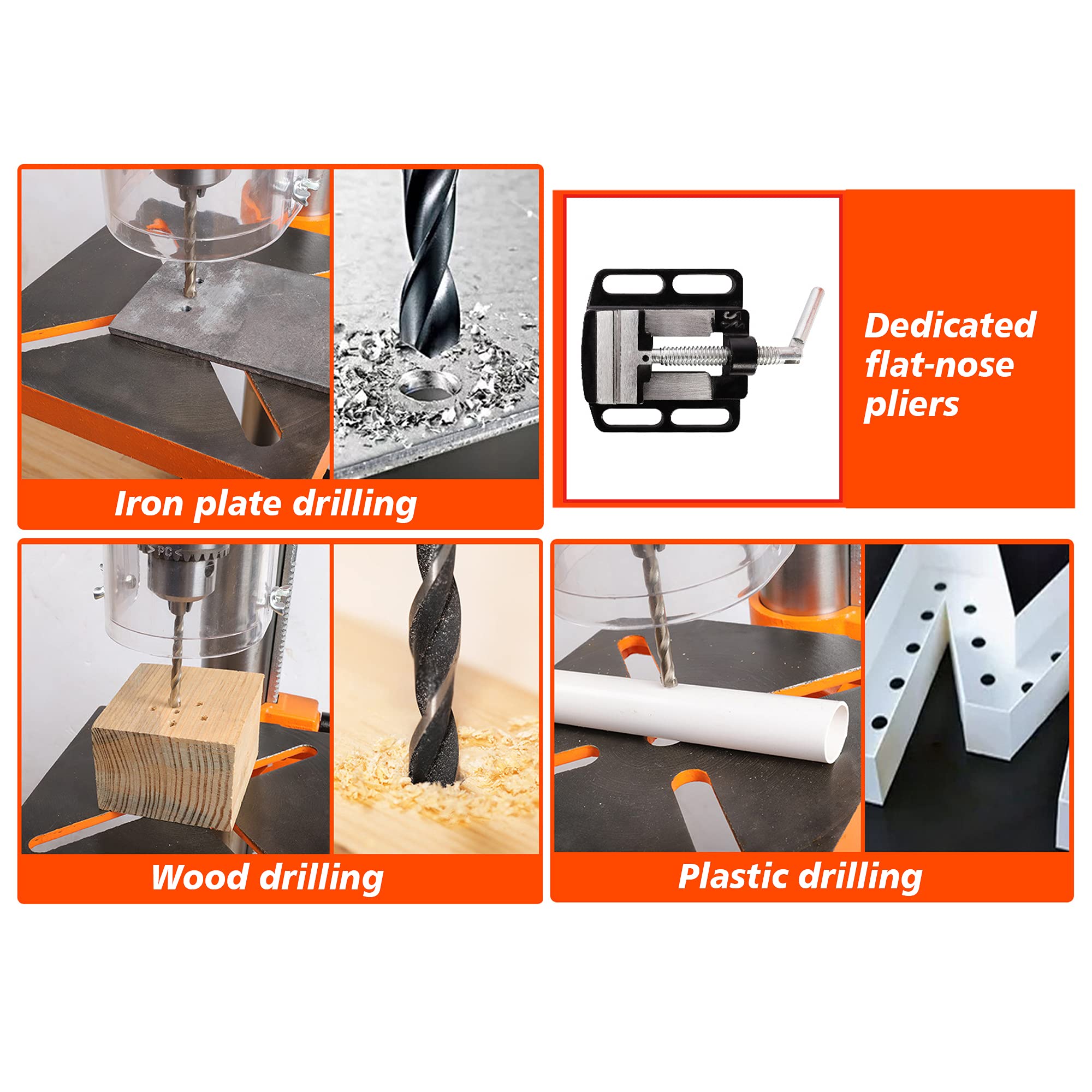 Soporte de prensa de taladro de mesa de 12 velocidades, máquina de taladro de mesa resistente para hierro, aluminio, madera, placa de plástico, portabrocas de 3 a 16 mm, herramienta fiable y versátil