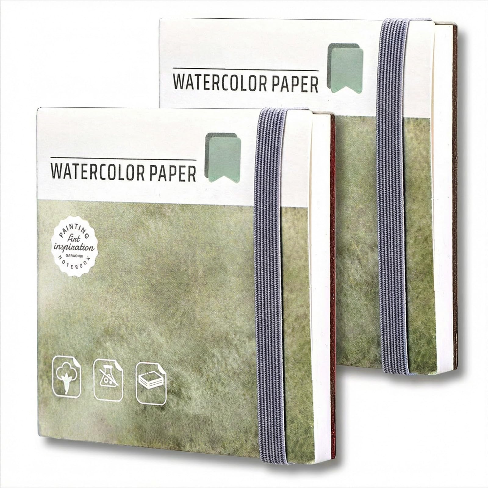 Watercolor Sketchbook, 8x8 cm, 140 LB (300 GSM), 2 Pcs 20 Sheets Square Mini Sketch Book Paper Journals Pocket Art Creation Sketchbooks for Colored Pencil, Acrylic Marker, Oil Pastel