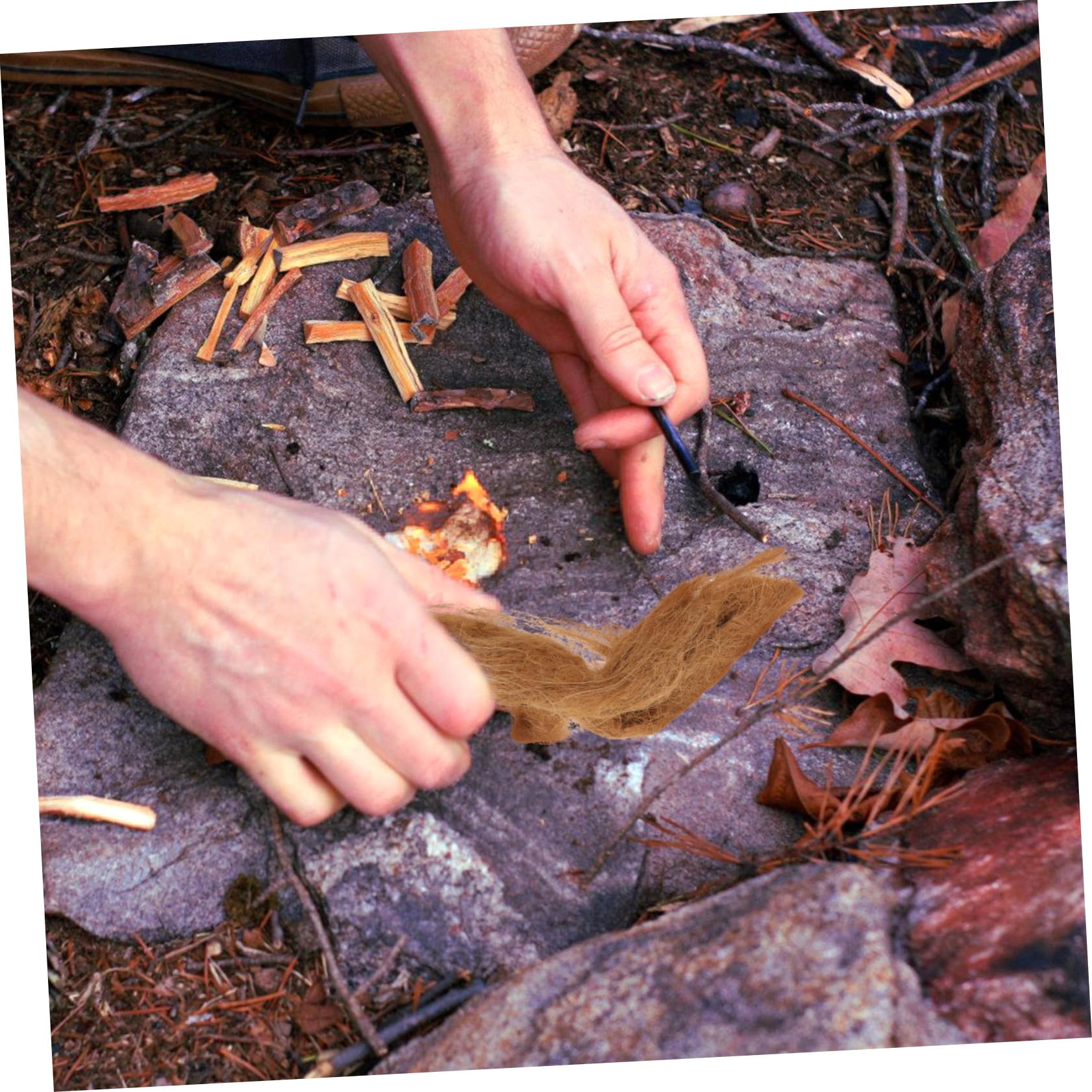 Toyvian 5 Ensembles Allume Naturel Jute pour Camping Activités De Plein Air Allumage Rapide Pratique 4 Pièces * 5