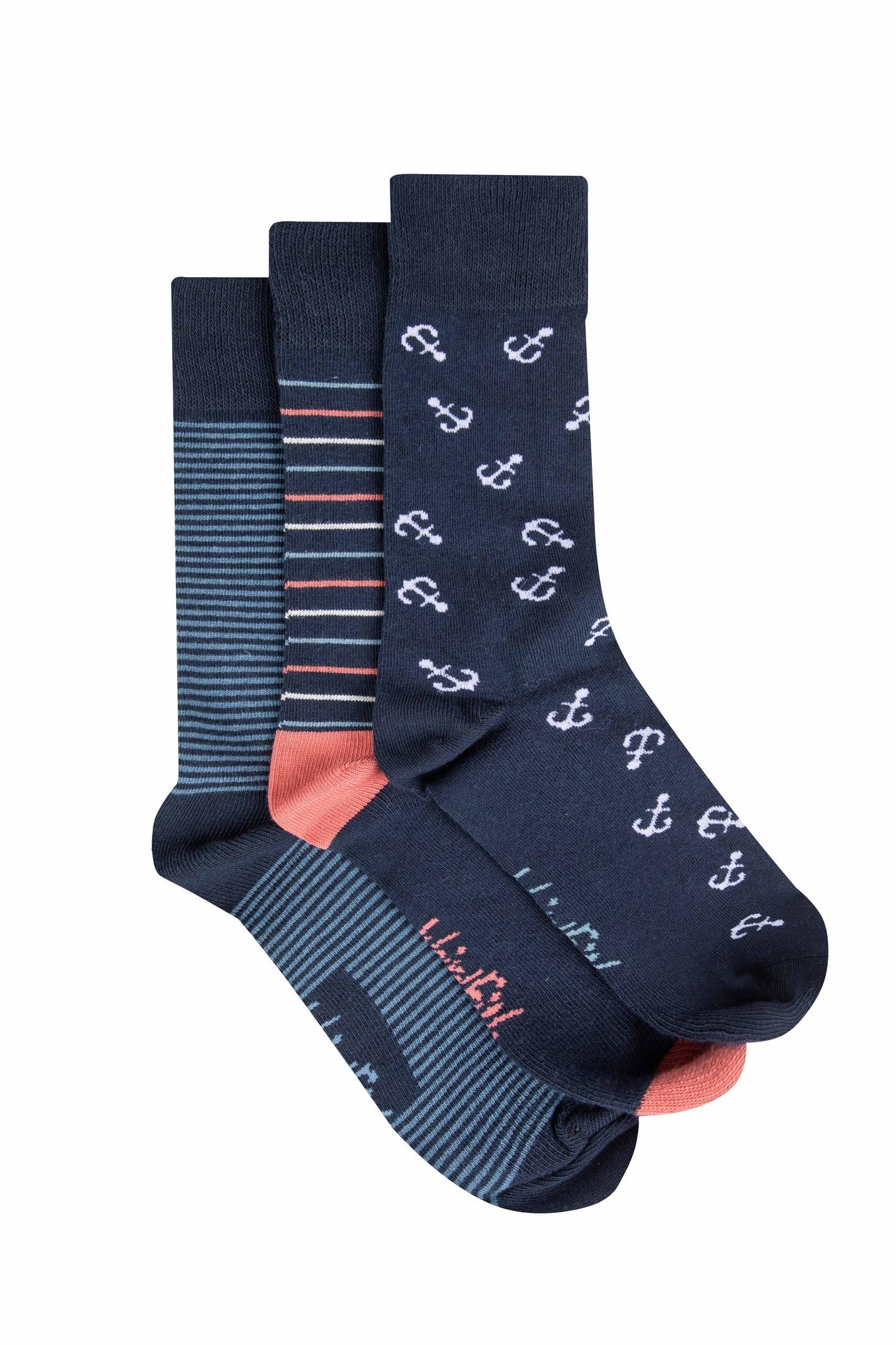 Weird Fish Men's Socks - Patterned - Dark Navy - Size 7-11