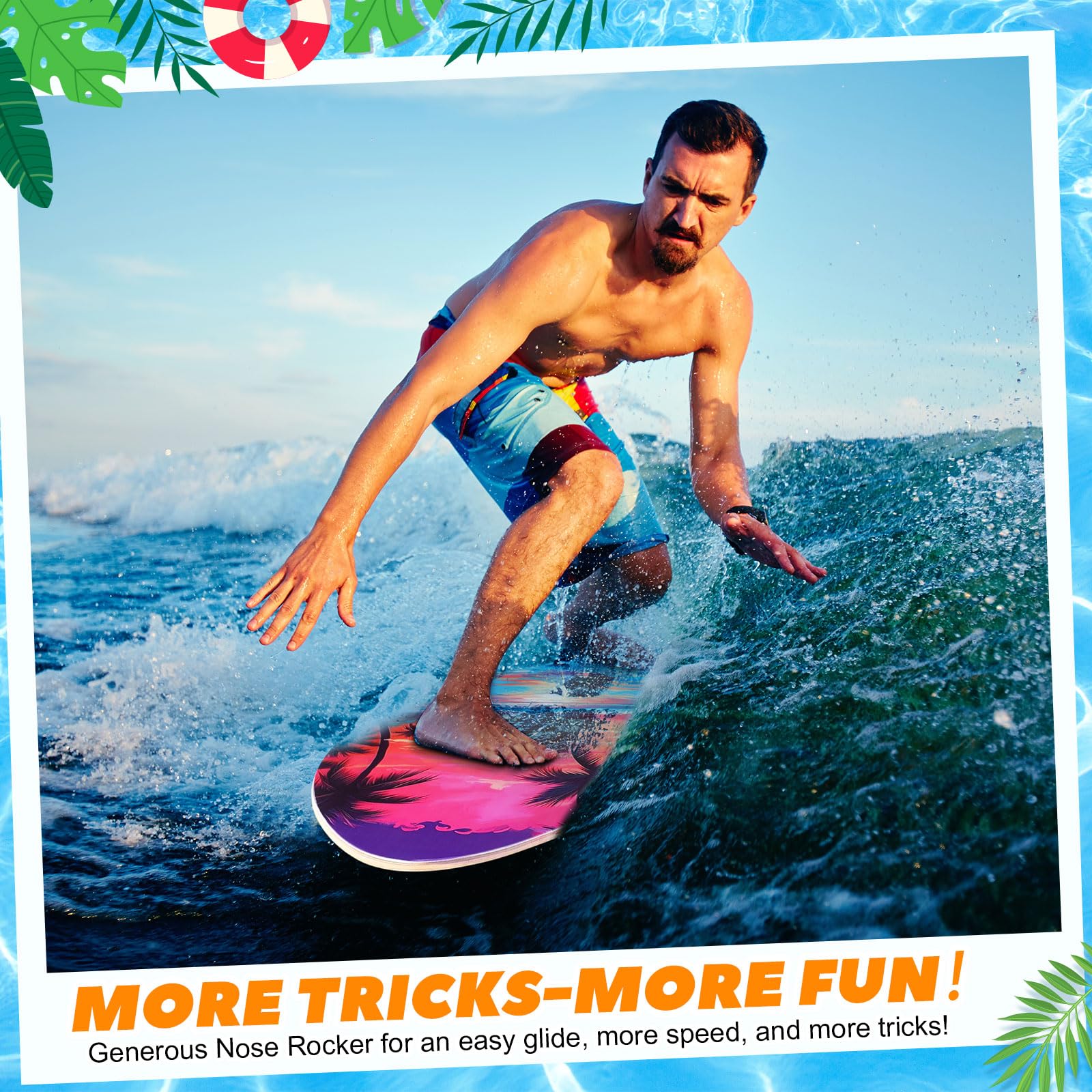 Soulchen Skimboard mit Hochglanz-Klarlack aus Holz, Skimboards für Anfänger, Kinder, Jugendliche, Erwachsene und alle Skimming-Skimboards