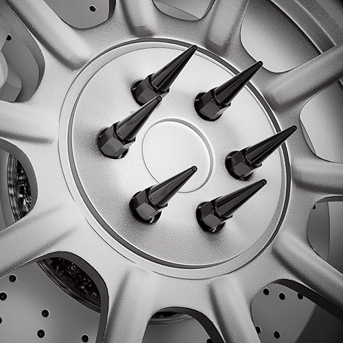 Miniatura 5 de Tuercas Dynofit, tuerca espiga para neumático, 24 tuercas plateadas M14 x 1.5 de 0.55 pulgadas, asiento cónico, tuercas de extremo cerradas con 1