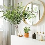 Branche de bambou artificielle Dremisland de 43,3 po, 2 pièces de tiges vertes artificielles, plantes de bambou porte-bonheur, buissons artificiels verts pour la décoration de la maison, du mariage et du jardin (Vert)