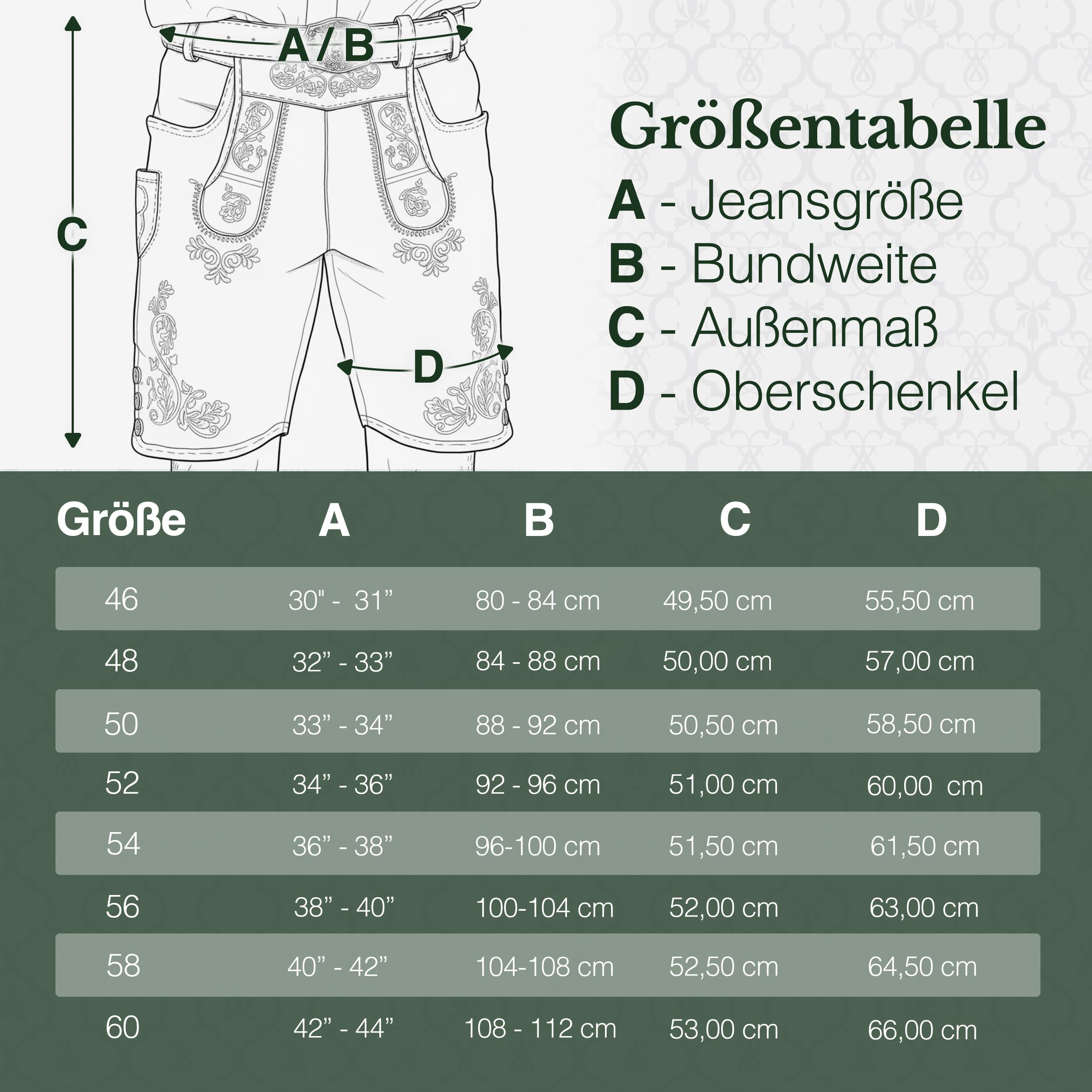 Schöneberger Trachten Couture Męskie spodnie skórzane krótkie z paskiem do stroju ludowego, tradycyjne spodnie w stylu vintage na Oktoberfest ze skóry nubukowej, Lugano