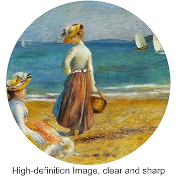 Amazon.com: Pierre-Auguste Renoir 繪畫複製品《海灘上的人物