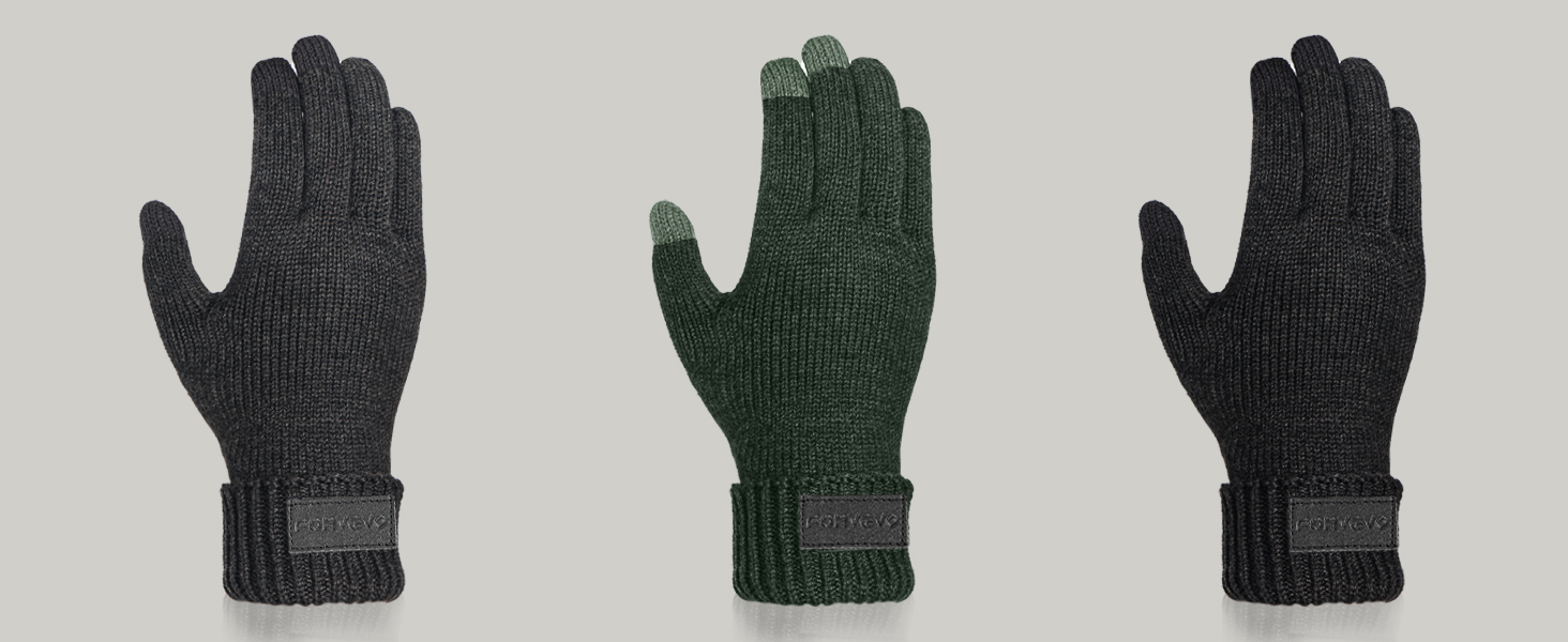 FORVEVO Alpaca Wool Winter Gloves for Men Women With Touchscreen