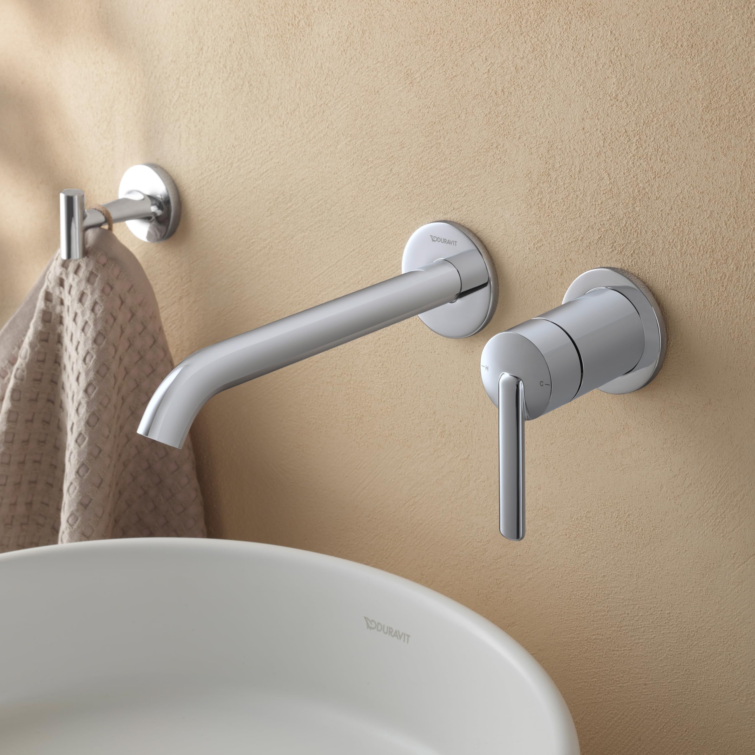 Duravit Balcoon Waschtischarmatur, Unterputz, Wasserhahn Bad, Armatur Waschbecken, Chrom