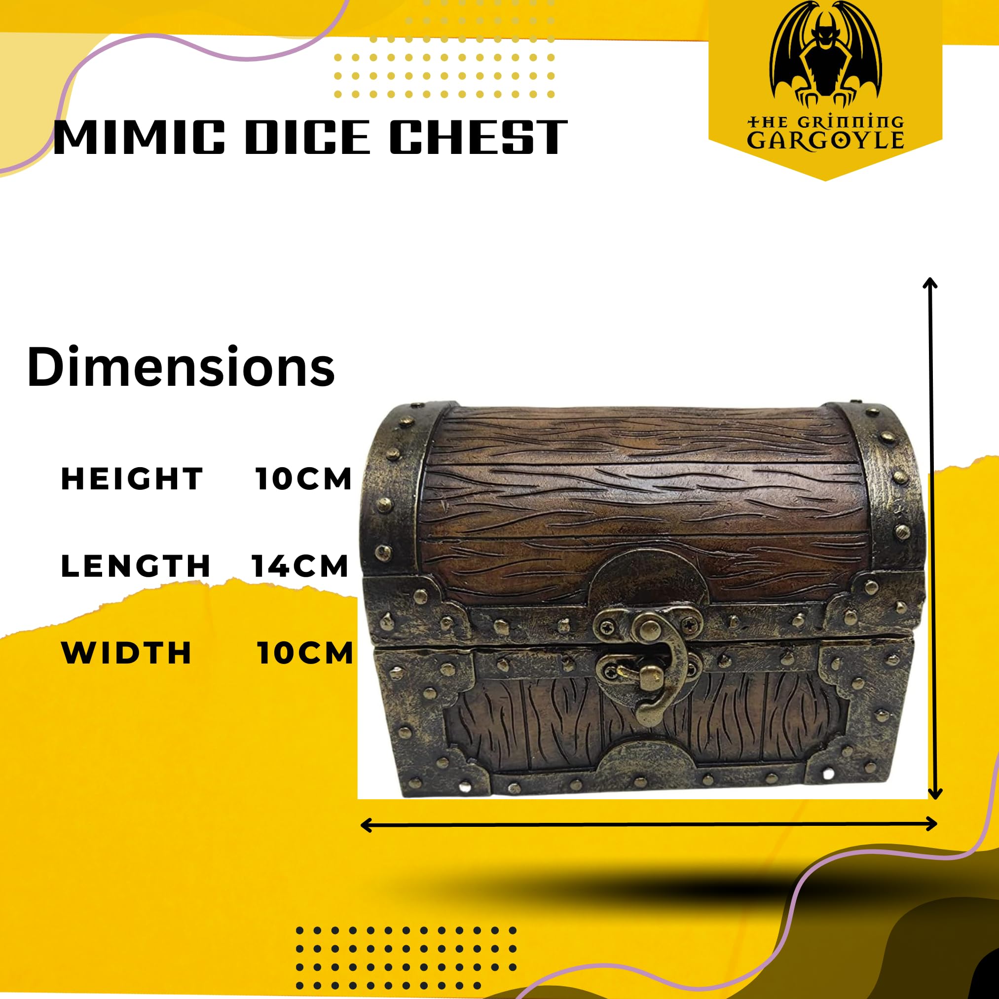 Dice Box - Cassettiera mimetica effetto legno e metallo, contenitore può contenere fino a 6 set di fustelle poliedriche – D&D Poly Dice Case – DnD RPG Crate Accessorio regalo
