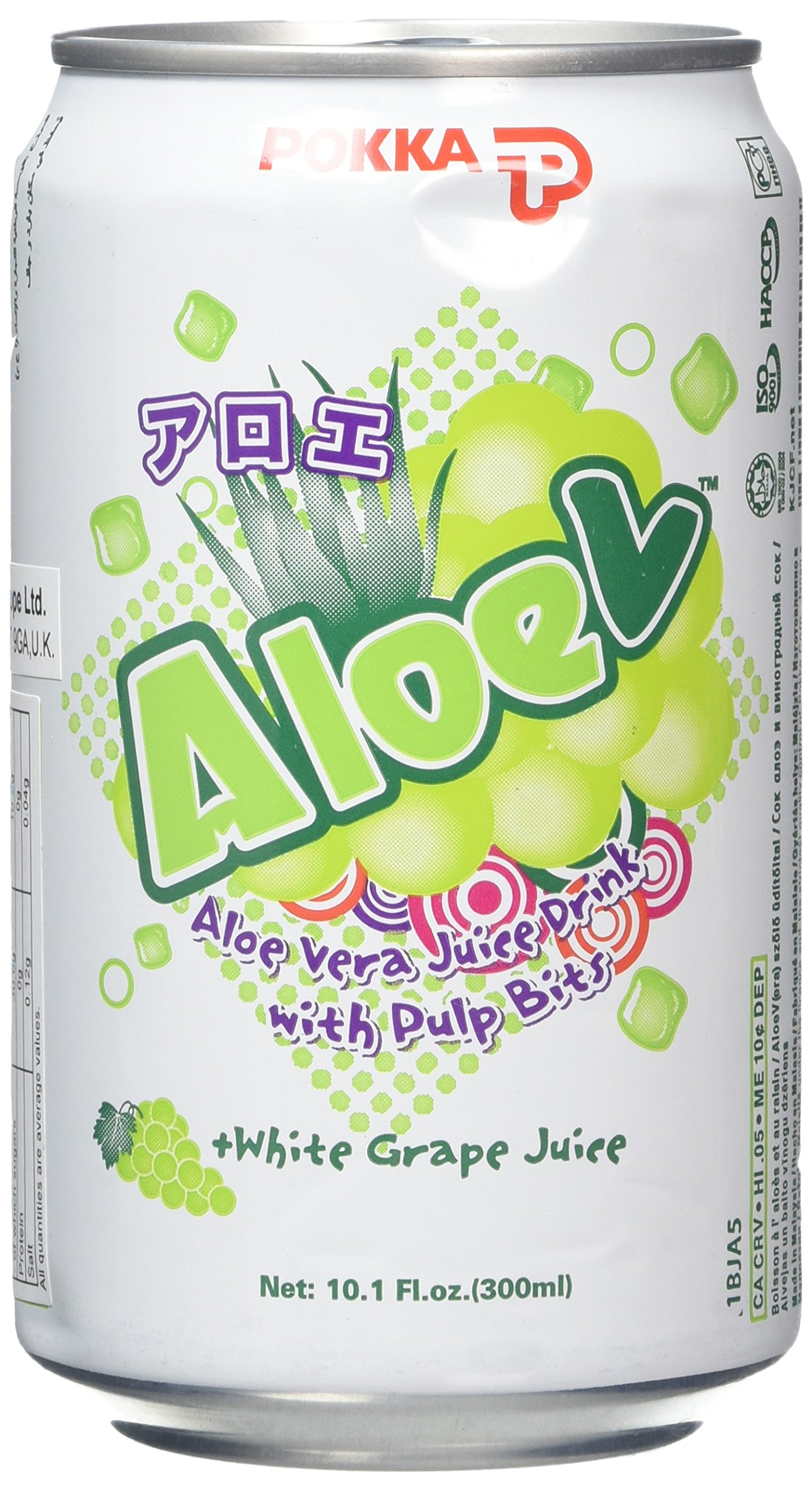 Pokka Aloe V White Grape and Aloe Vera Juice 300 ml (Pack of 7)