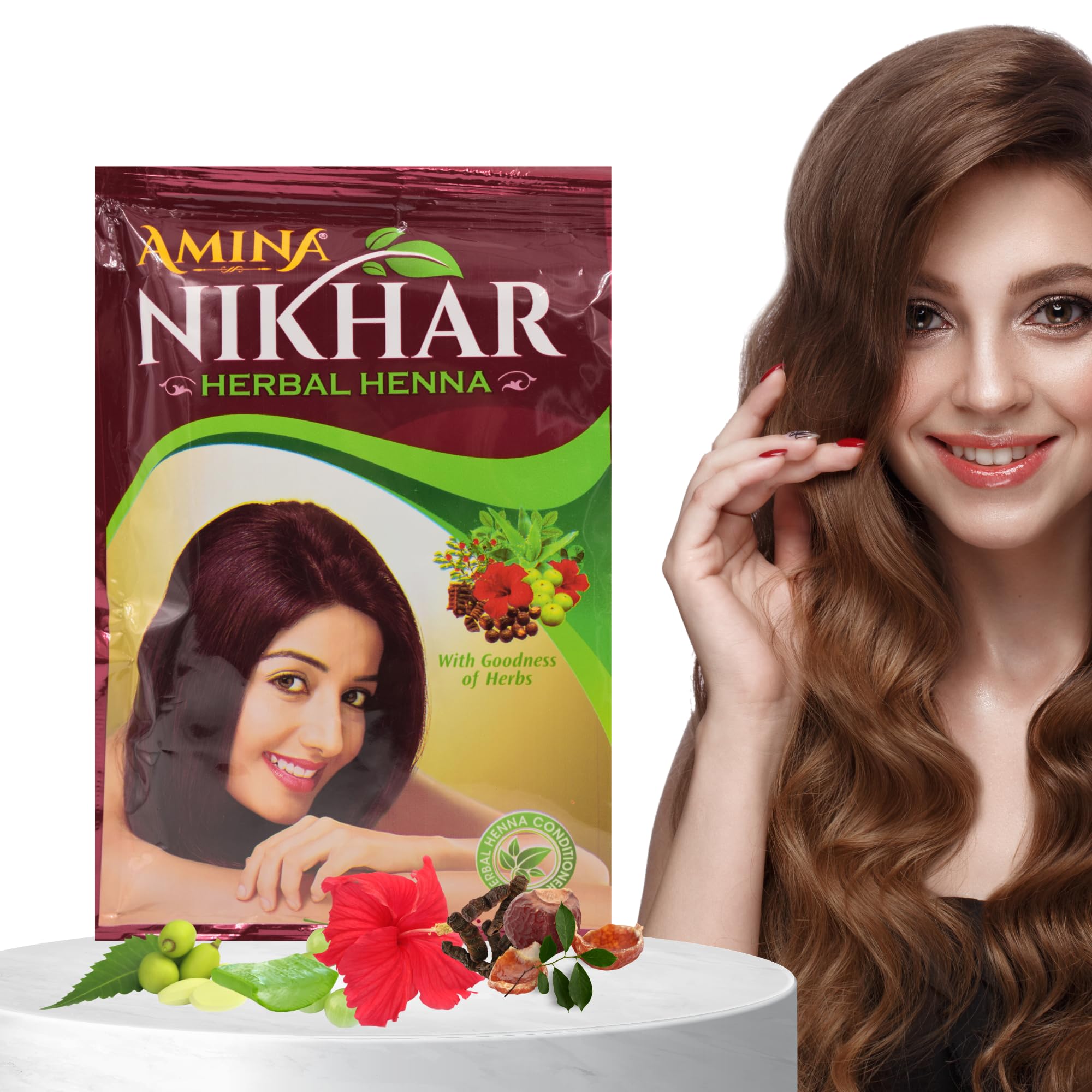 Amina Nikhar Hair Coloring Powder with Natural Henna, for Colorful Tresses Pack of 10-picture-19