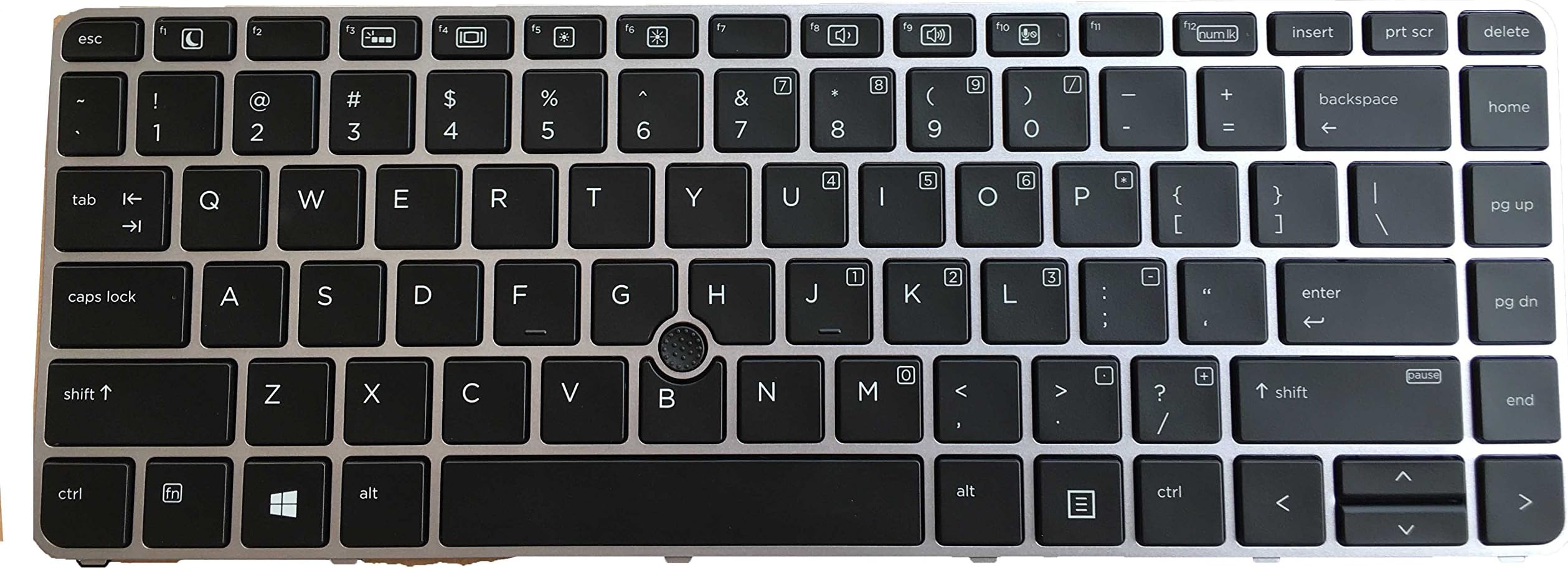 New US Black Backlit Laptop Keyboard With-Silver-Frame For HP EliteBook 840 G3, 745 G3; Fit P/N 819877-001 836308-001 NSK-CY2BV 9Z.NCHBV.201 6037B0113201 821177-001 Backlight Light Notebook