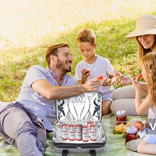 Miniatura 9 de QEES Cazuela portadora aislada, contenedor de alimentos portátil, impermeable, gris