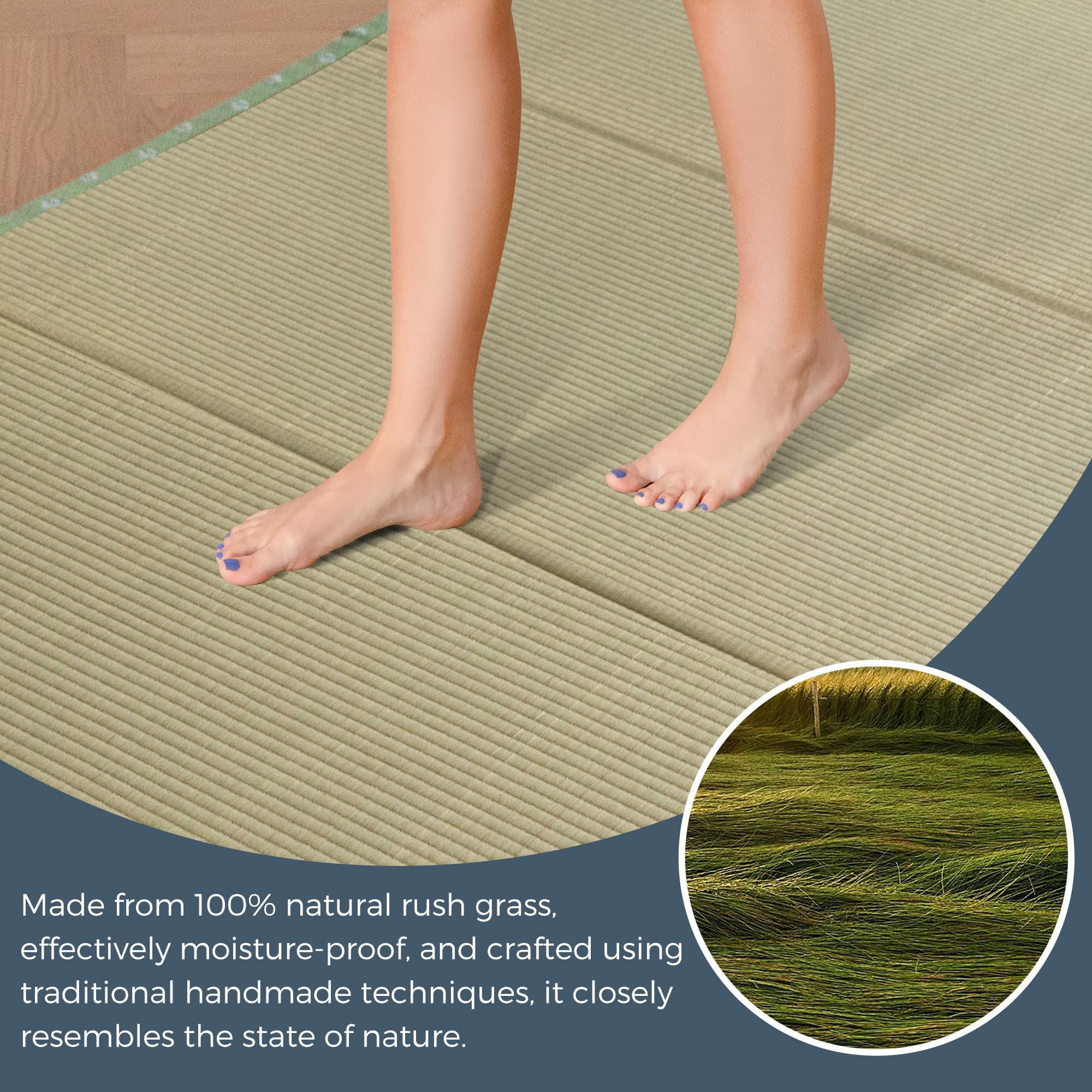 Japanische Tatami-Matte, faltbare Futon-Klappmatratze, grünes Rushgras, Bodenmatte, Matratze, Klappbett mit Matratze, ideal für Meditation, Yoga, Zen-Raum, japanischer Tränenraum (XS)