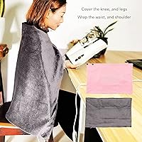 Vista 5 de Manta térmica eléctrica, pelusa, gris, 37 x 24.4 pulgadas, 3 ruedas térmicas