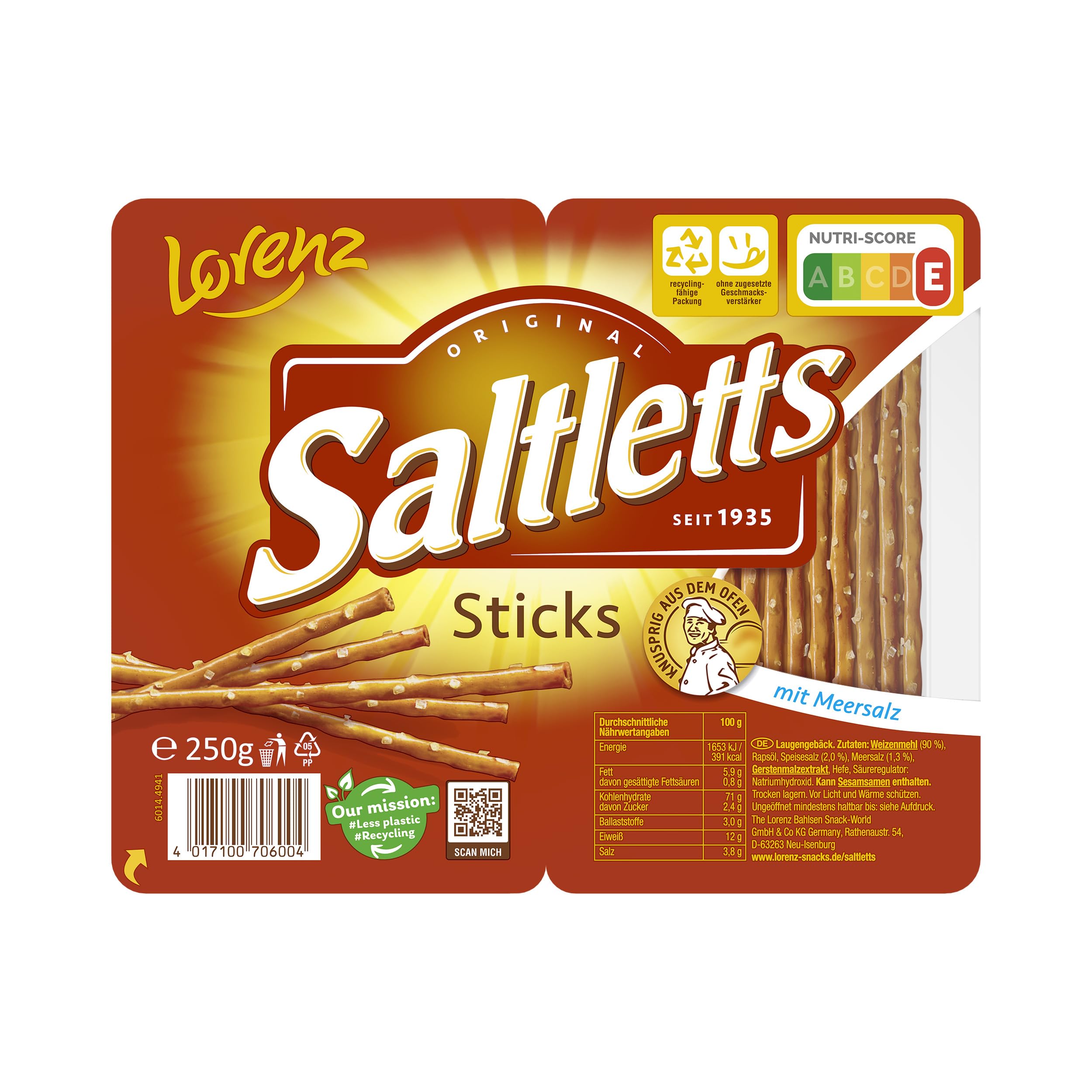 LORENZ | Saltletts Sticks Classic | 18 x 250 g | vegan