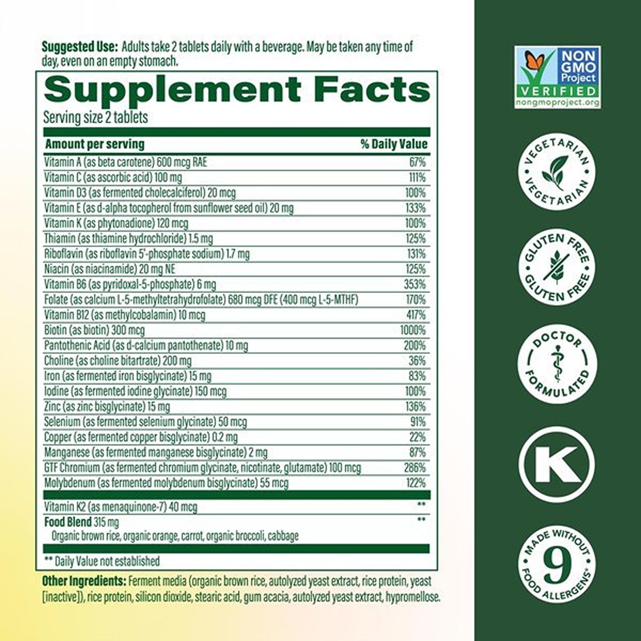 MegaFood Advanced Multivitamin for Women, Doctor Formulated, 60 Tablets — Amazon image 3