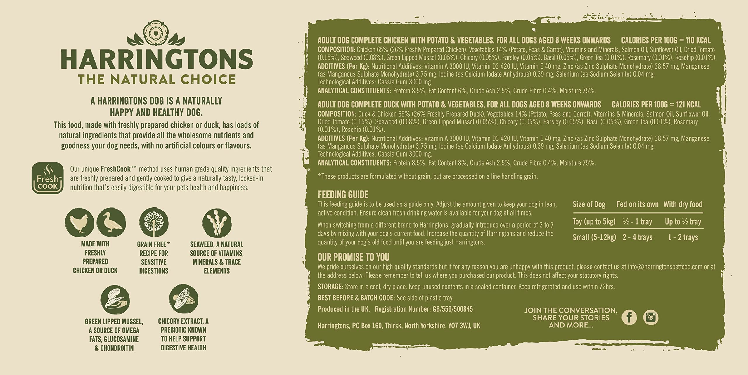 Buy Harringtons Grain Free Wet Dog Food Mixed Flavors 6x150g, Pack of 4