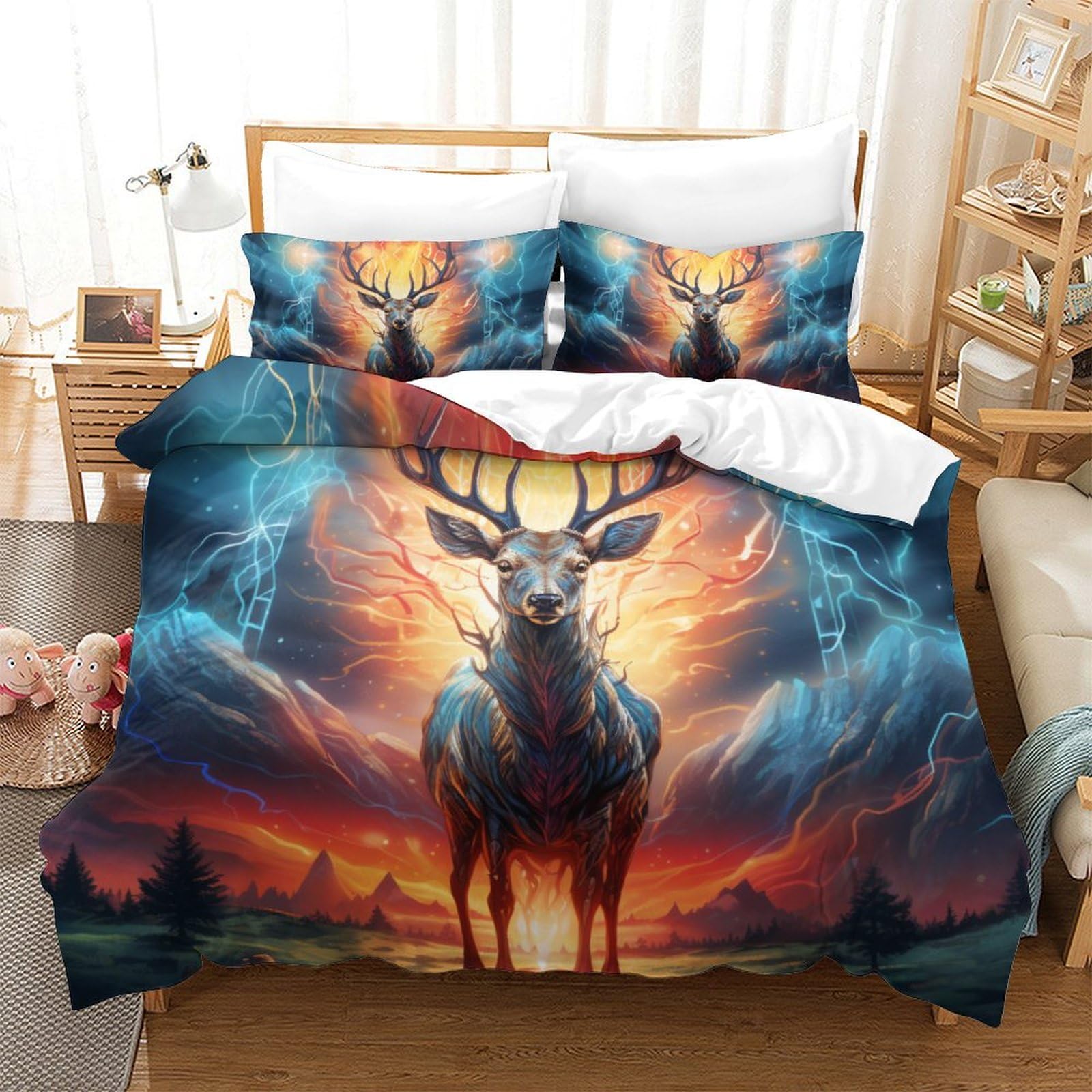 Housse de couette décorative Wapiti 3D pour transformer le lit de la chambre d'enfant