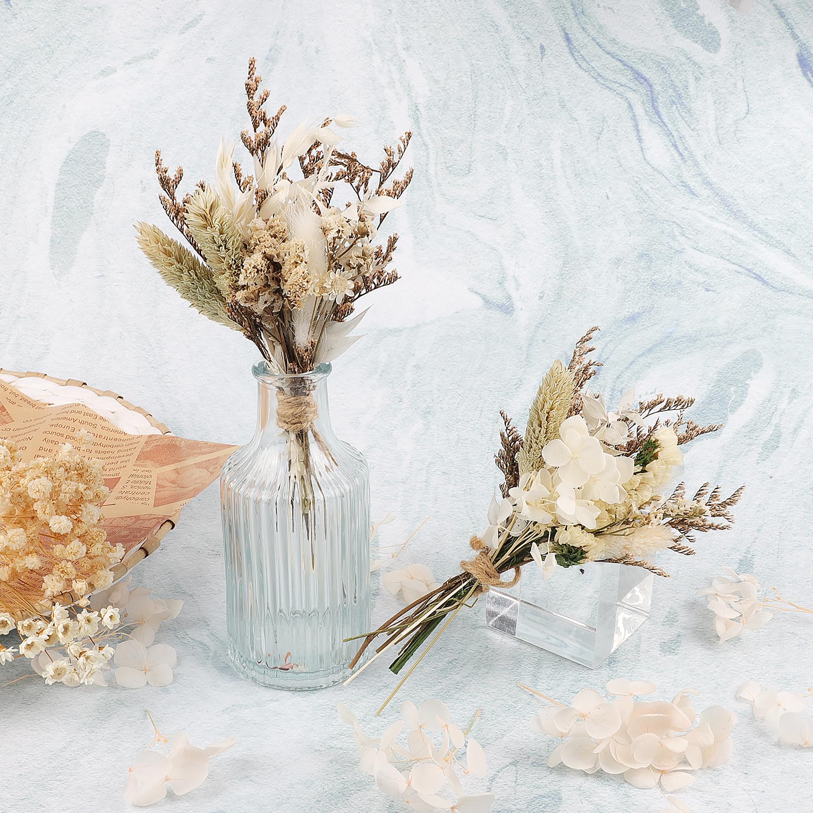 12PCS Mini Fiore Seccato Bouquet Fiori di Selvaggio Seccati Fiori Seccati Mini Fiore Seccato con Stelo per DIY Photo Props Vaso Decorazione Matrimoniale