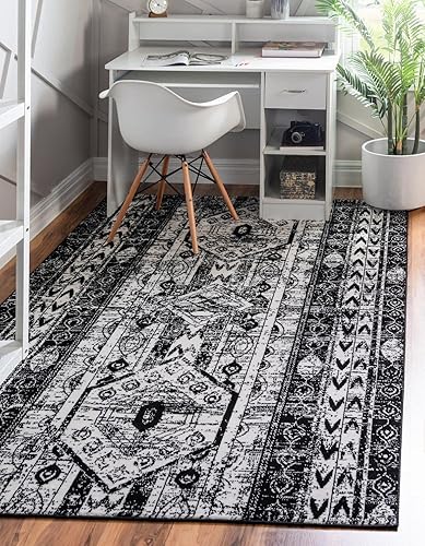 Miniatura 1 de Unique Loom Portland Collection - Alfombra de área (10 pies x 14 pies 1 pulgada, rectangular, negro y blanconegro)