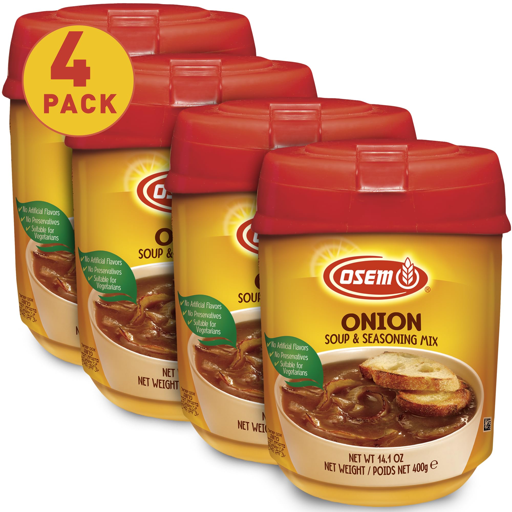 Osem Onion Soup Mix - Savory Onion Soup and Seasoning Broth Powder, Kosher Parve Mix with Dehydrated Onions & Spices, Multi-Use Seasoning Base -