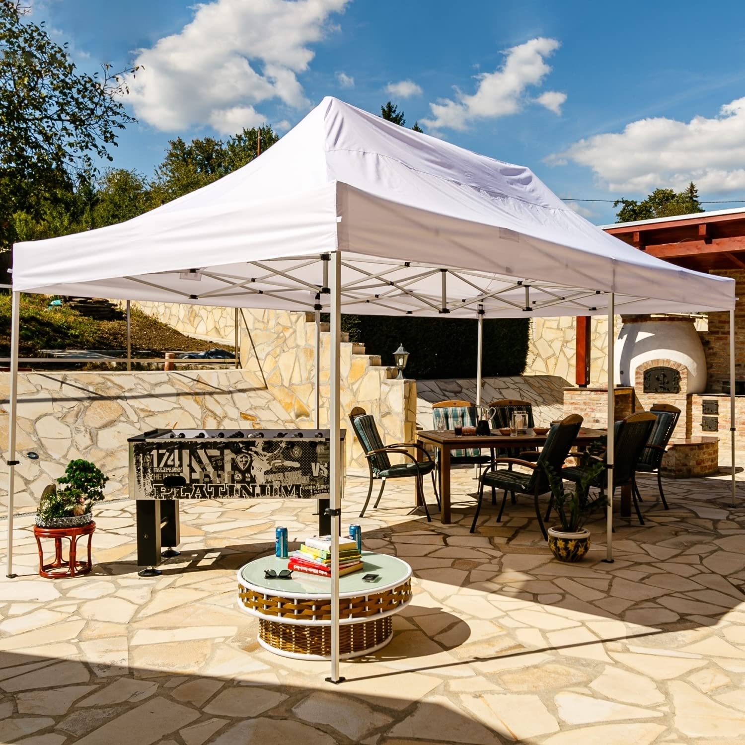 INSTENT Alu-Pavillon 3 x 6 m Pro 4 Seitenteile wasserdicht UV-Schutz 50+, weiß